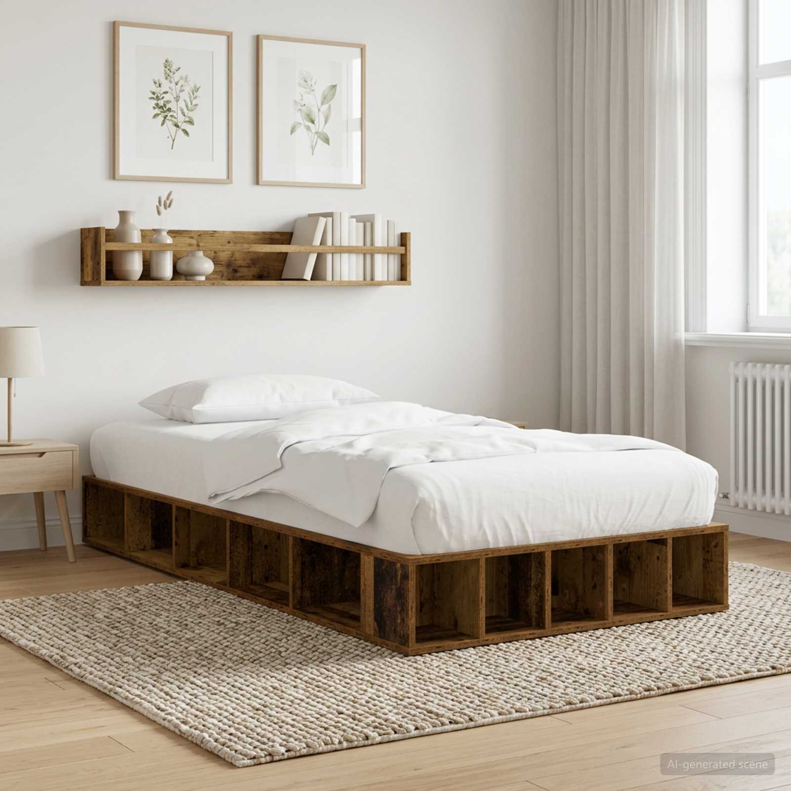 Bettgestell mit Stauraum Altholz 80 x 200 cm Holzwerkstoff