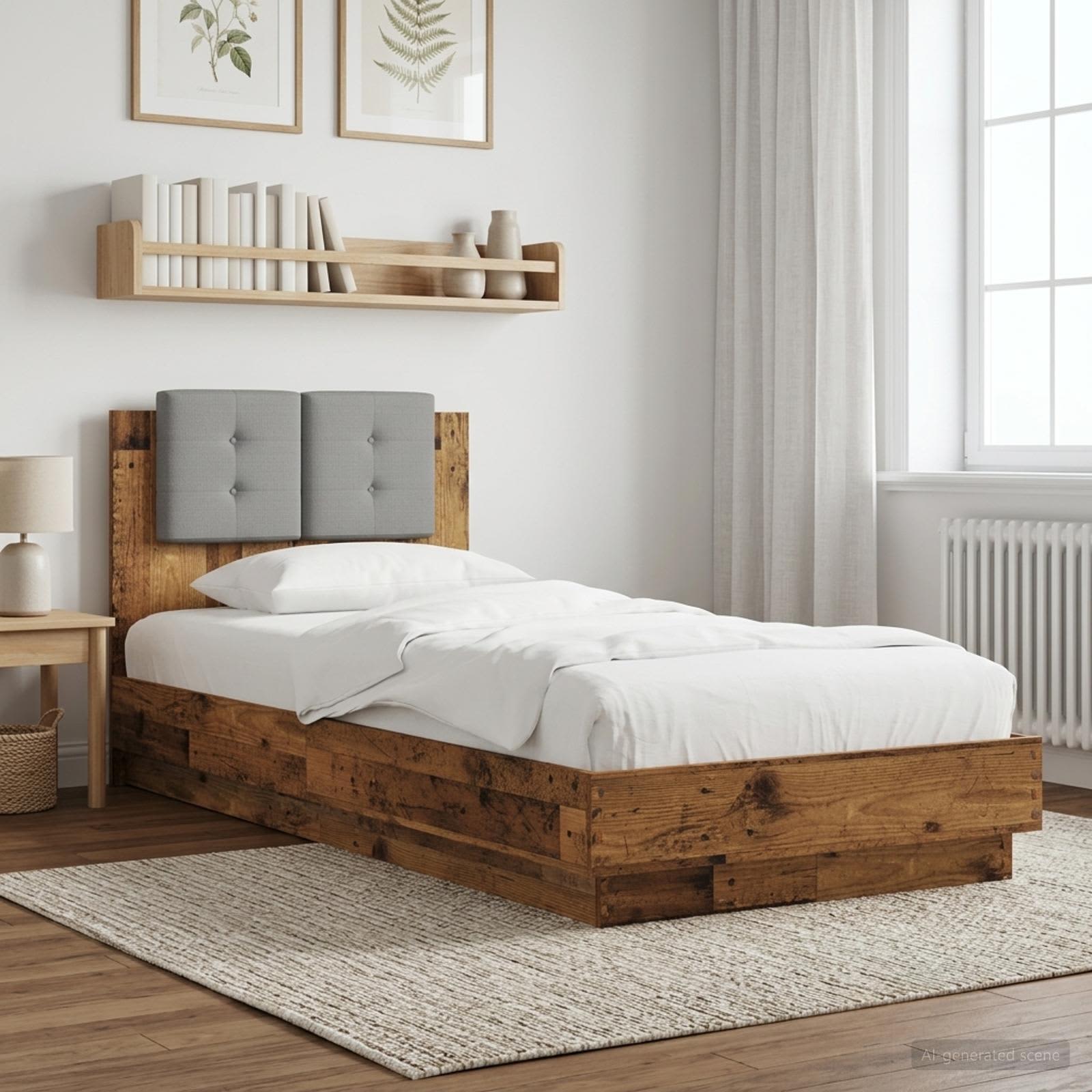Bettgestell mit Kopfteil Altholz 80 x 200 cm Holzwerkstoff