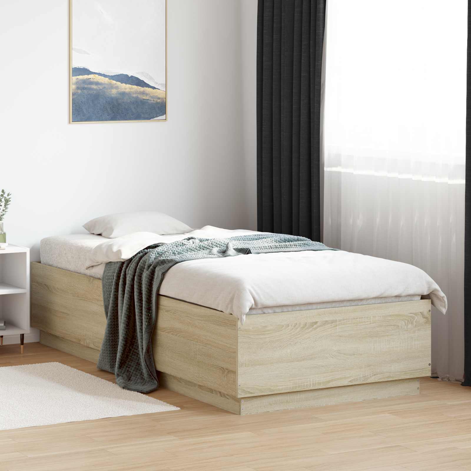 Bettrahmen Sonoma-Eiche 80 x 200 cm Holzwerkstoff