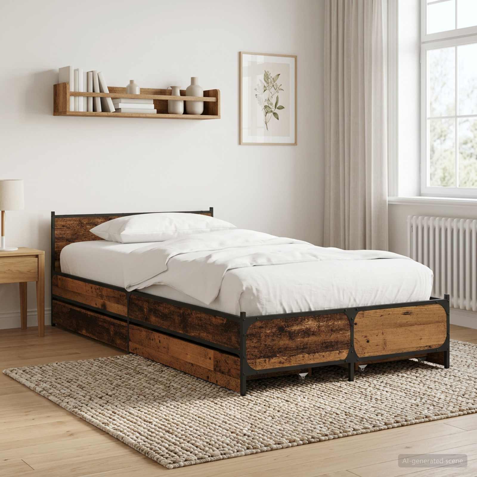 Bettgestell mit Kopfteil Altholz 80 x 200 cm Holzwerkstoff