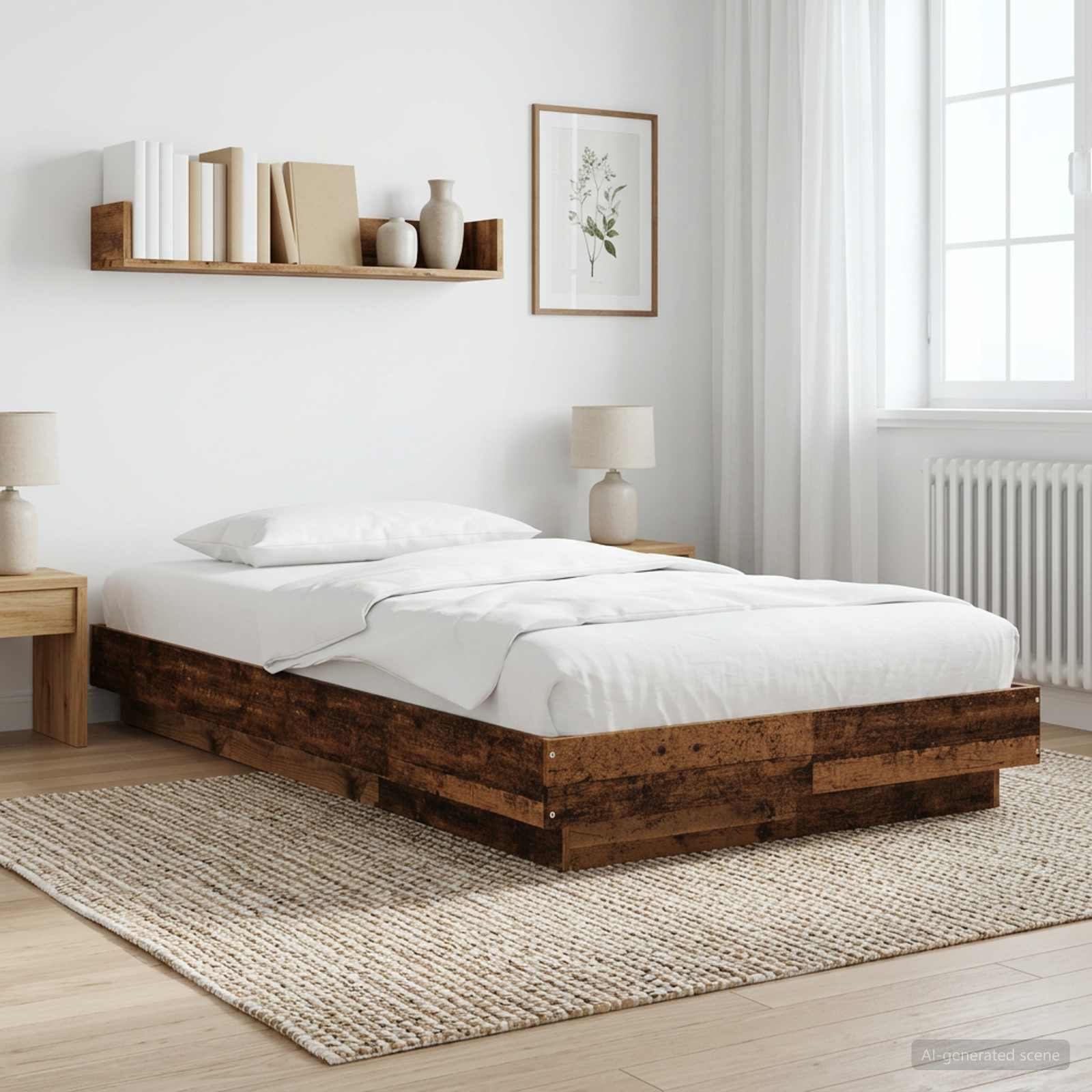 Bodenbettgestell Altholz 80 x 210 cm Holzwerkstoff