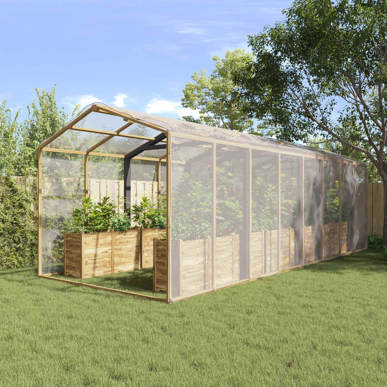 Pflanzenabdeckung Transparent 6 x 10 m PE