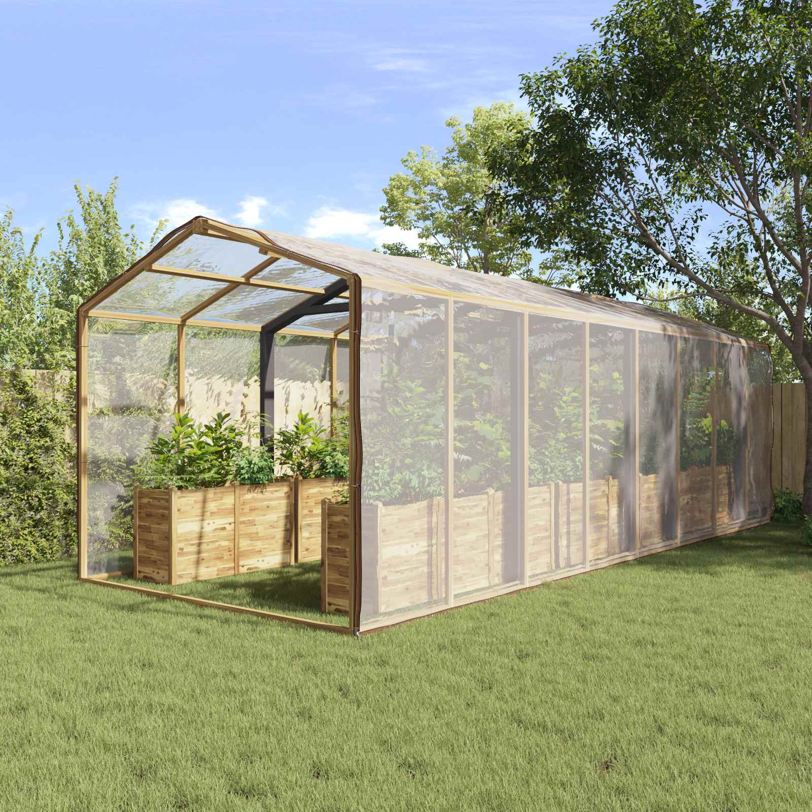 Pflanzenabdeckung Transparent 6 x 8 m PE