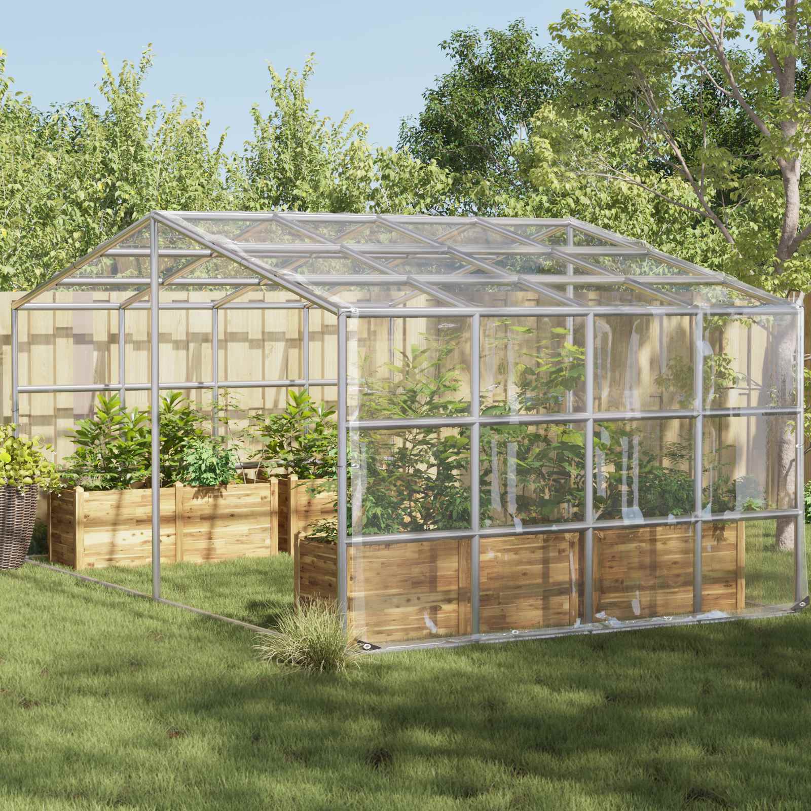 Pflanzenabdeckung Transparent 4 x 10 m PVC
