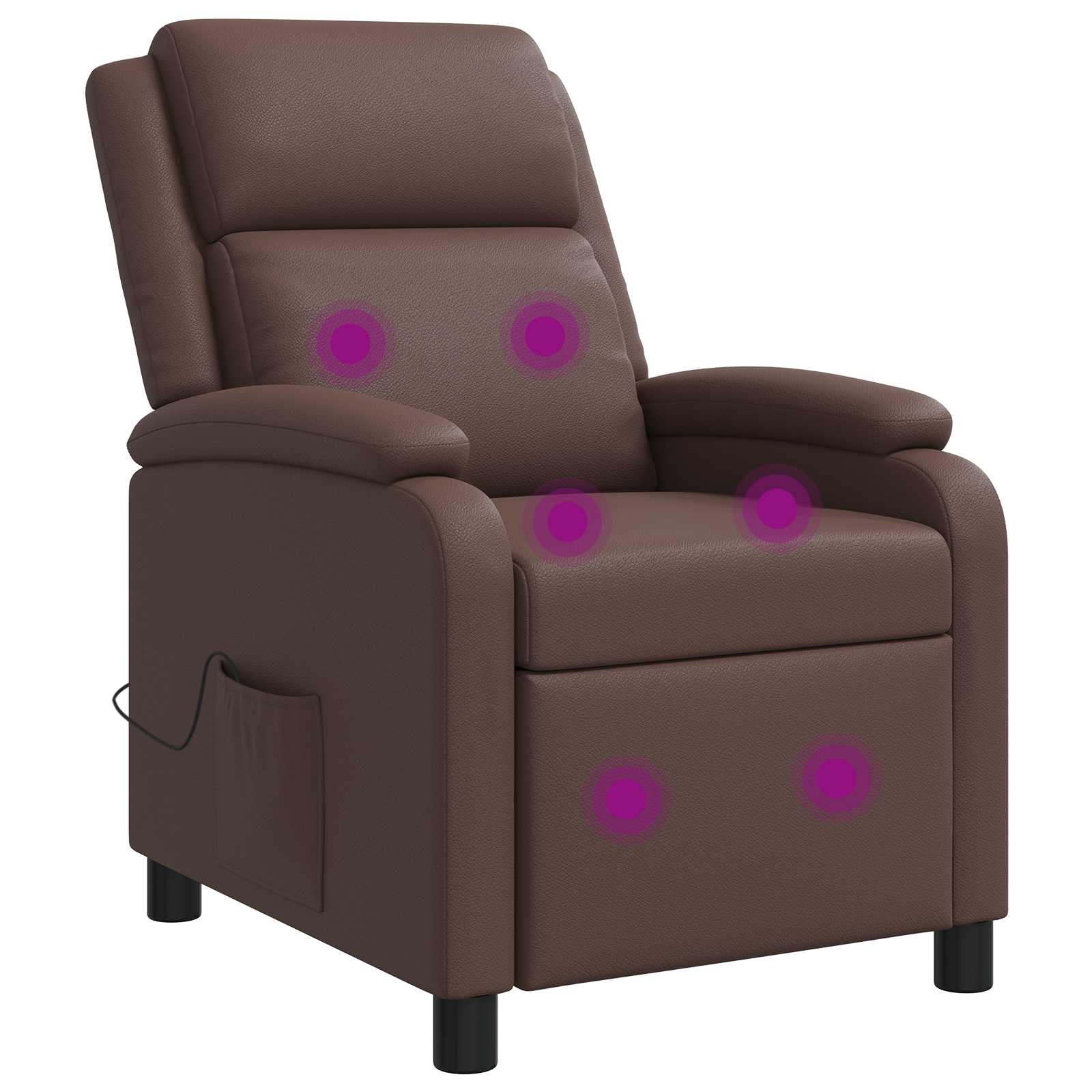 Massage Relaxsessel Braun Kunstleder