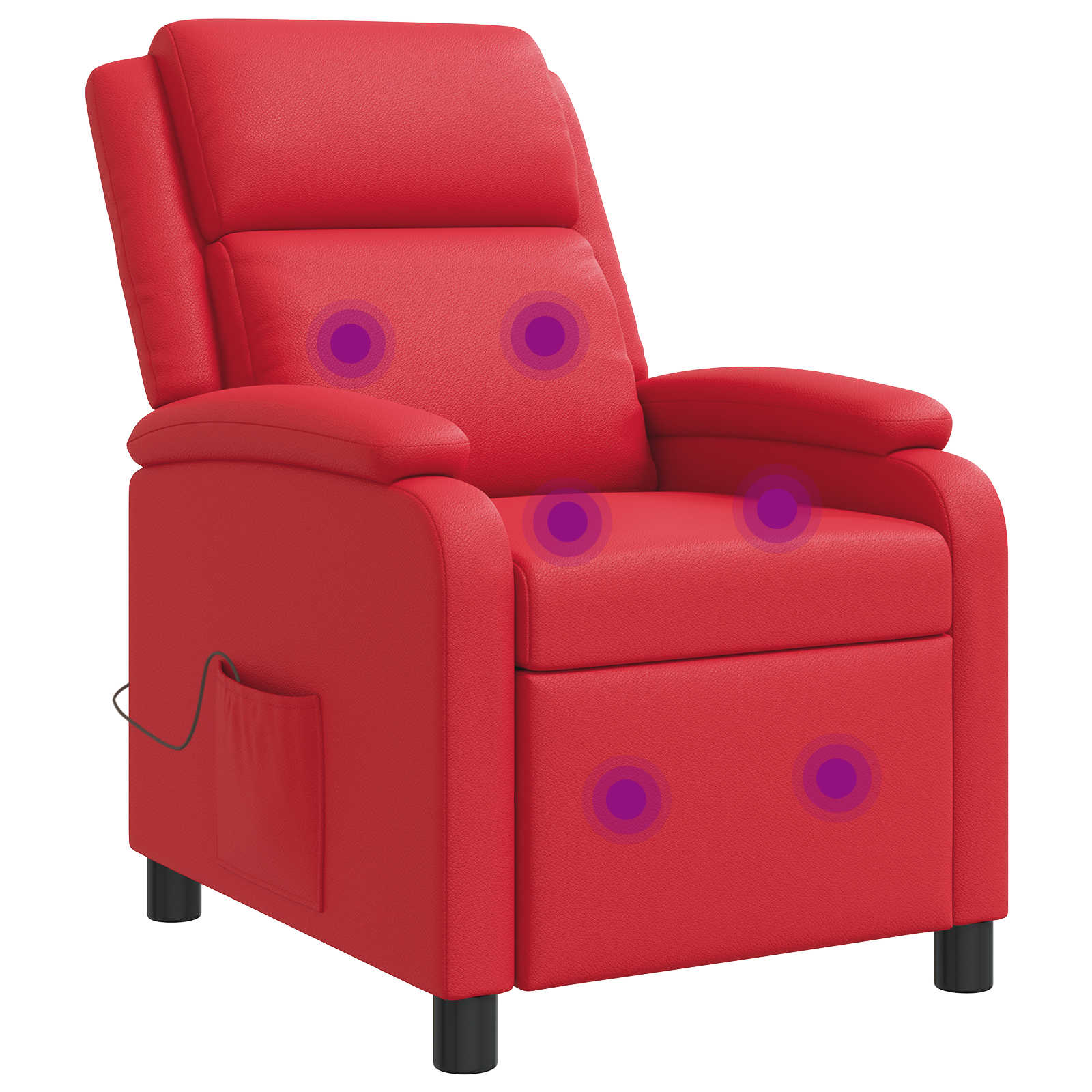 Massage Relaxsessel Rot Kunstleder