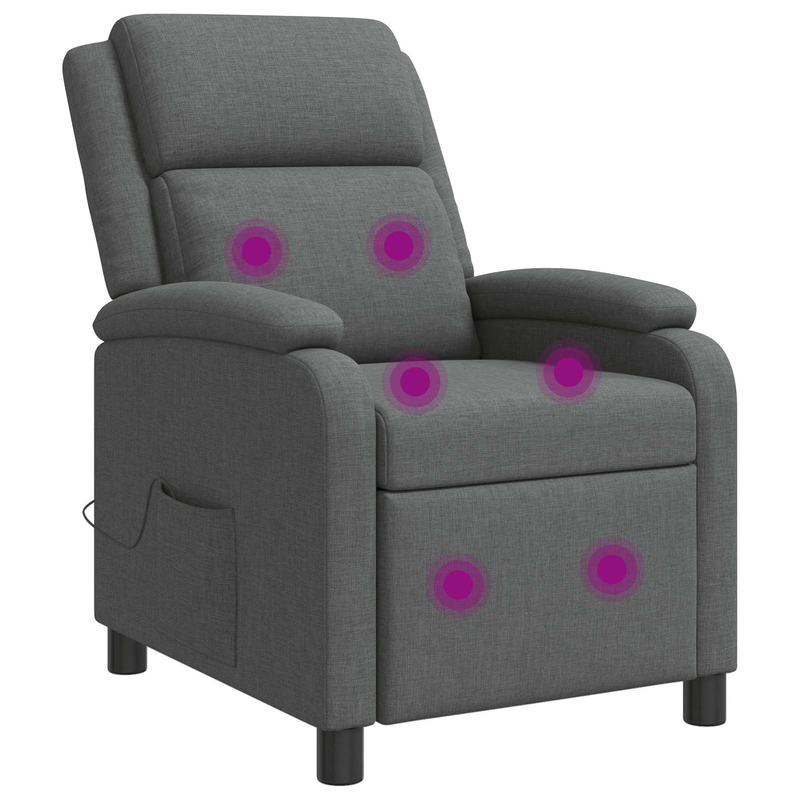 Massage Relaxsessel Dunkelgrau Stoff