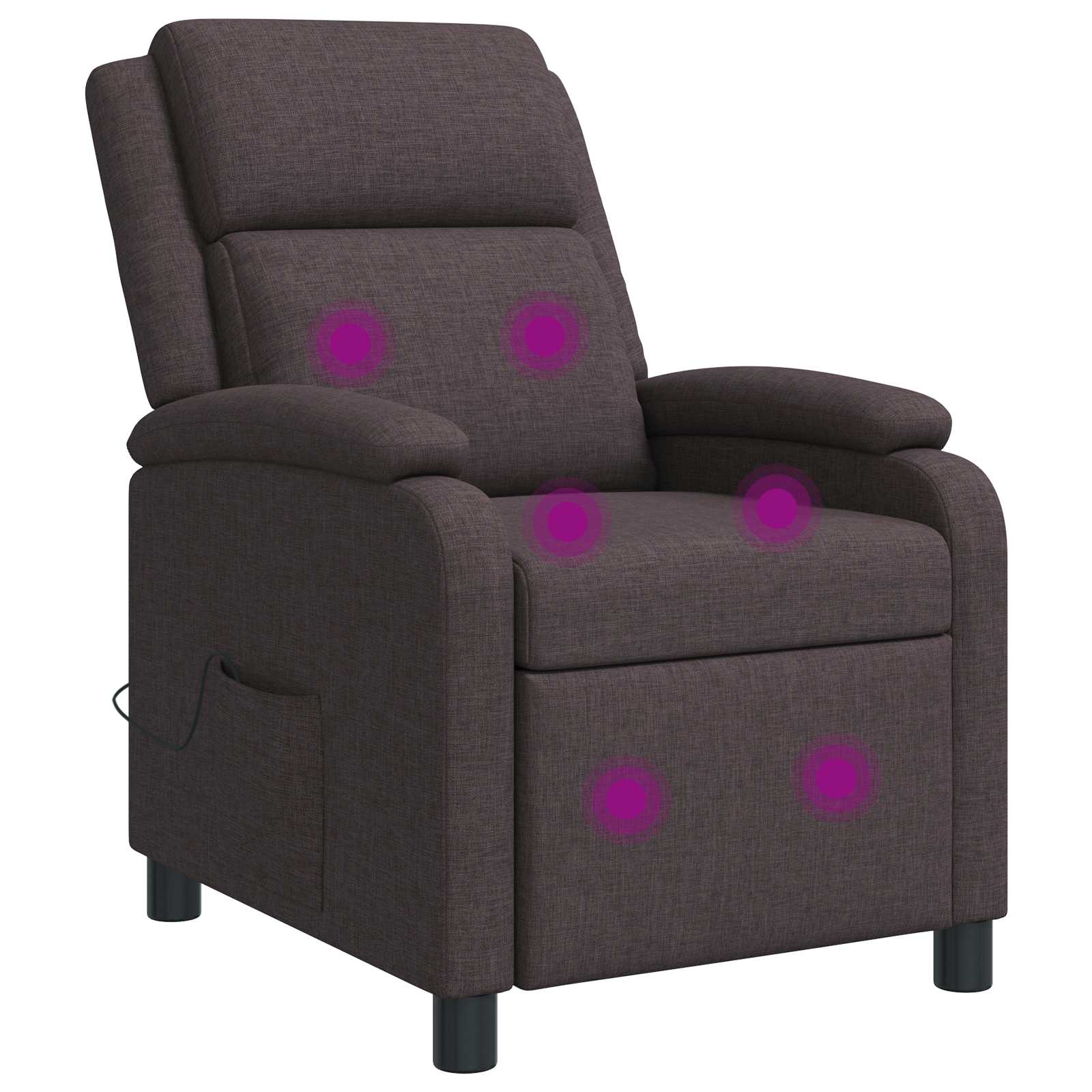 Massage Relaxsessel Dunkelbraun Stoff