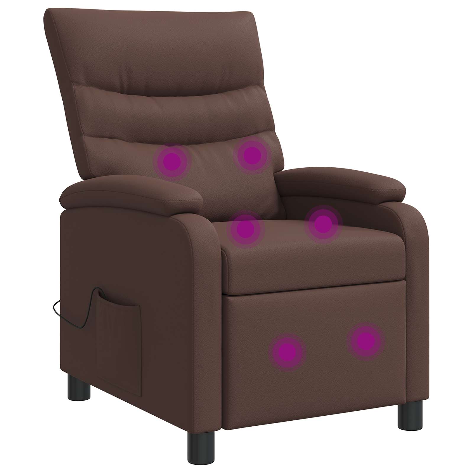 Massage Relaxsessel Braun Kunstleder