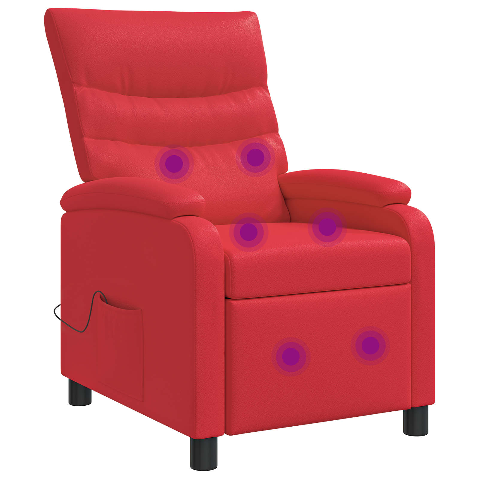Massage Relaxsessel Rot Kunstleder