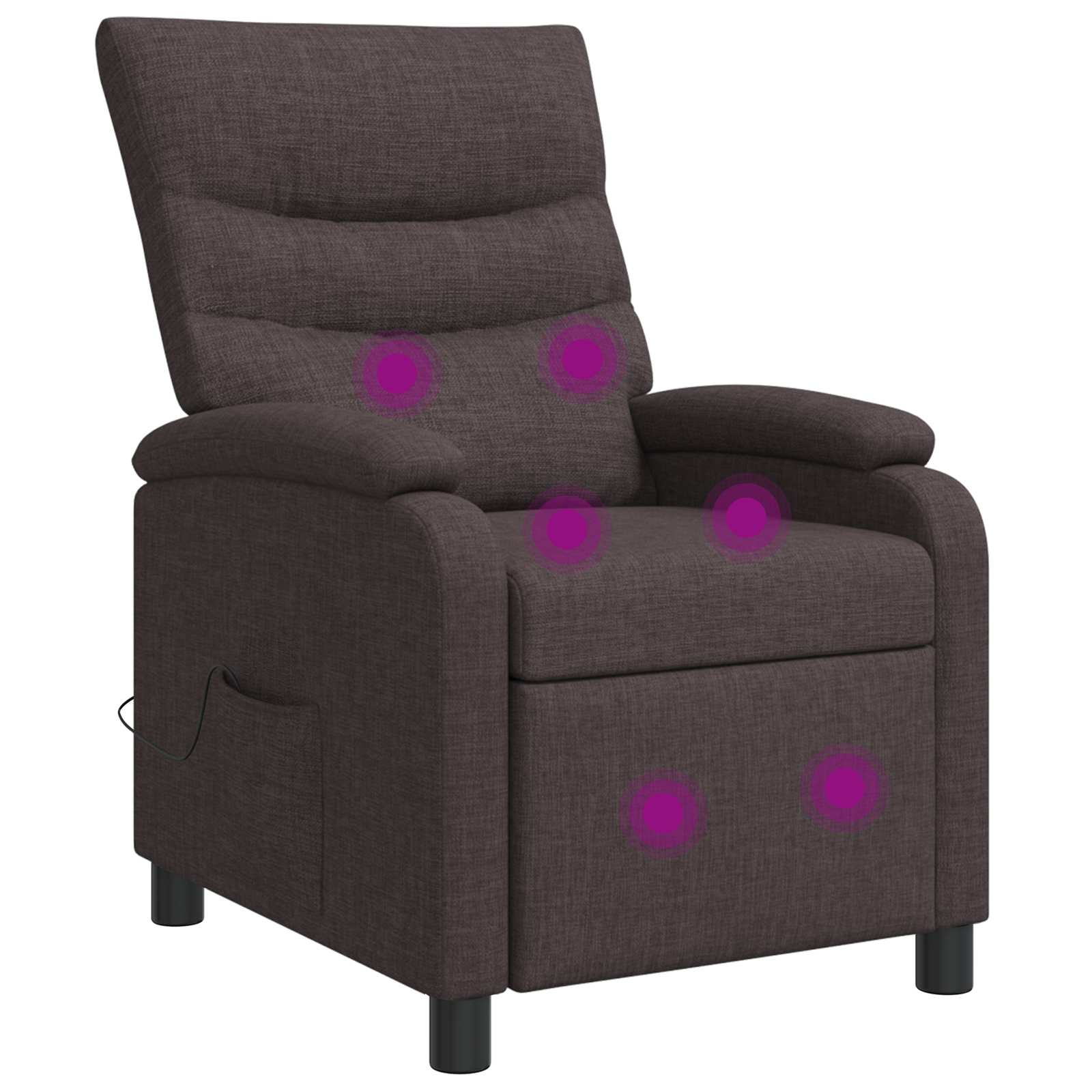 Massage Relaxsessel Dunkelbraun Stoff