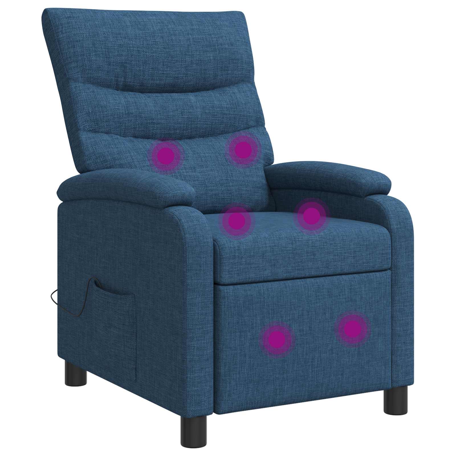 Massage Relaxsessel Blau Stoff