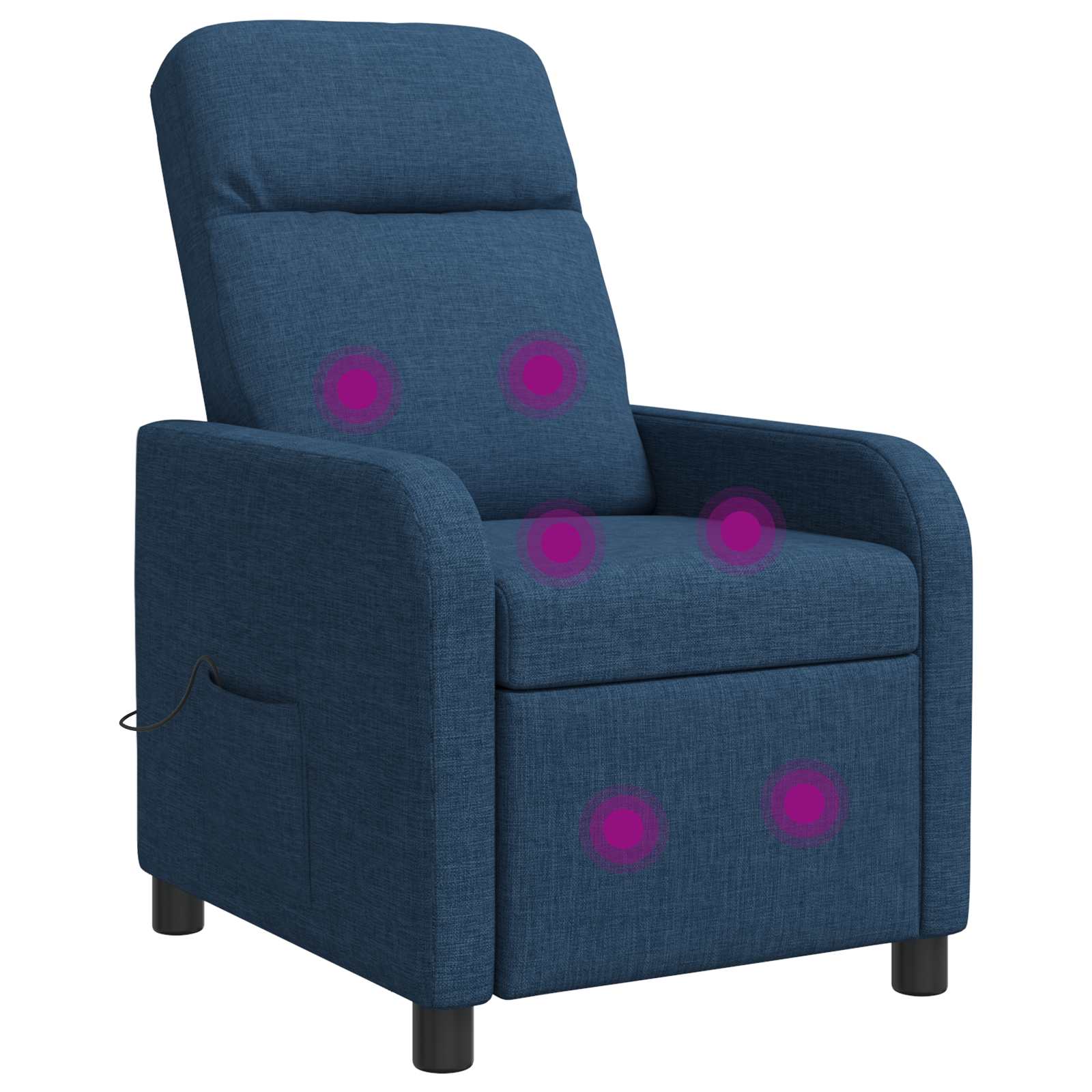 Massage Relaxsessel Blau Stoff