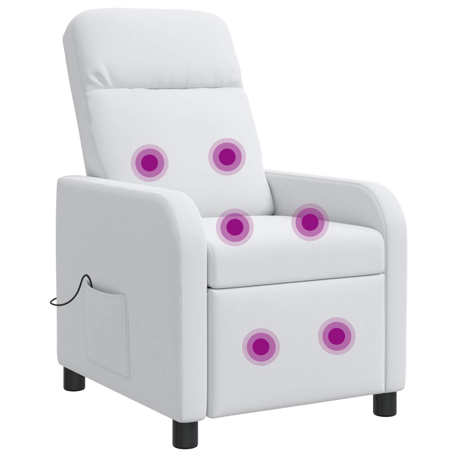 Massage Relaxsessel Weiß Stoff