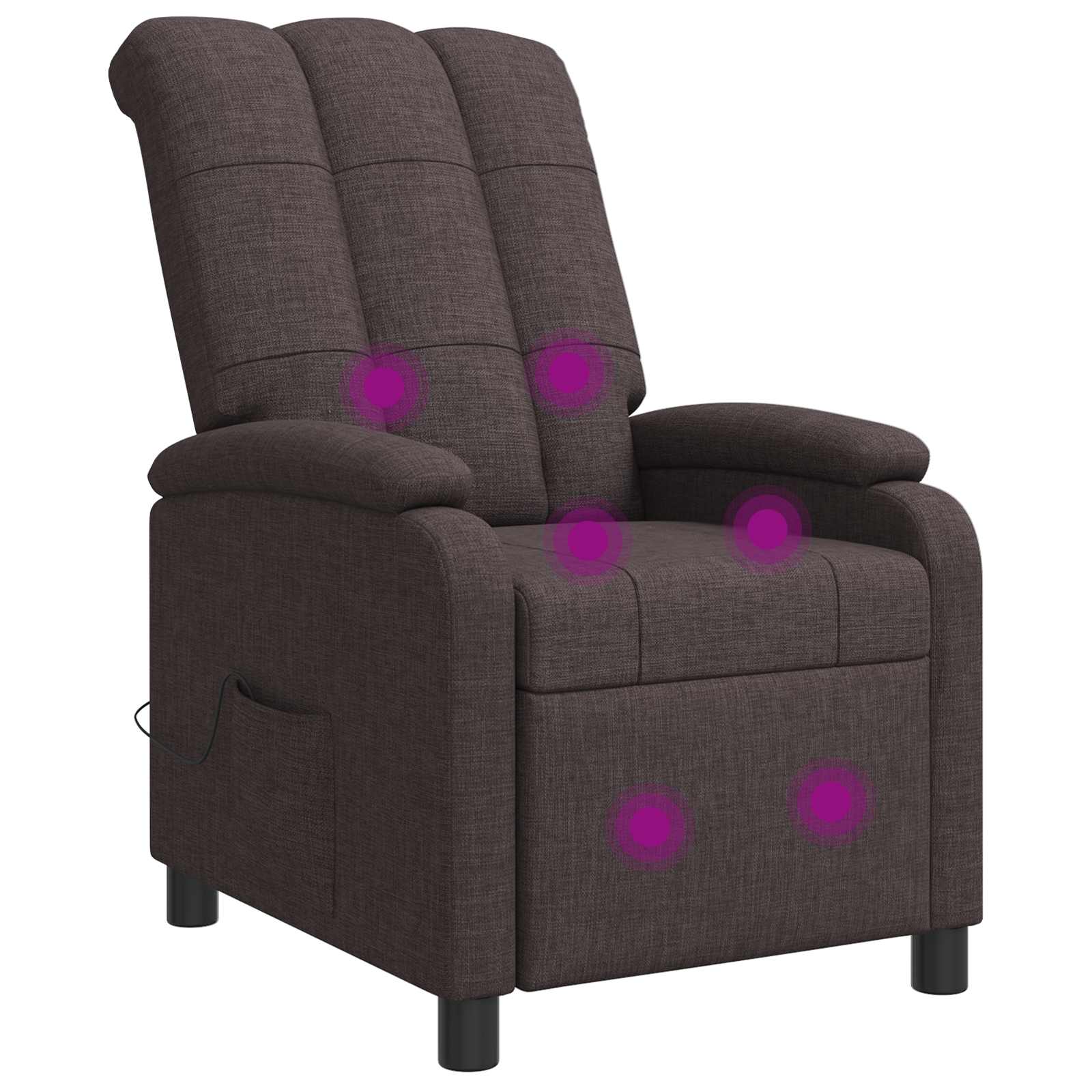 Massage Relaxsessel Dunkelbraun Stoff
