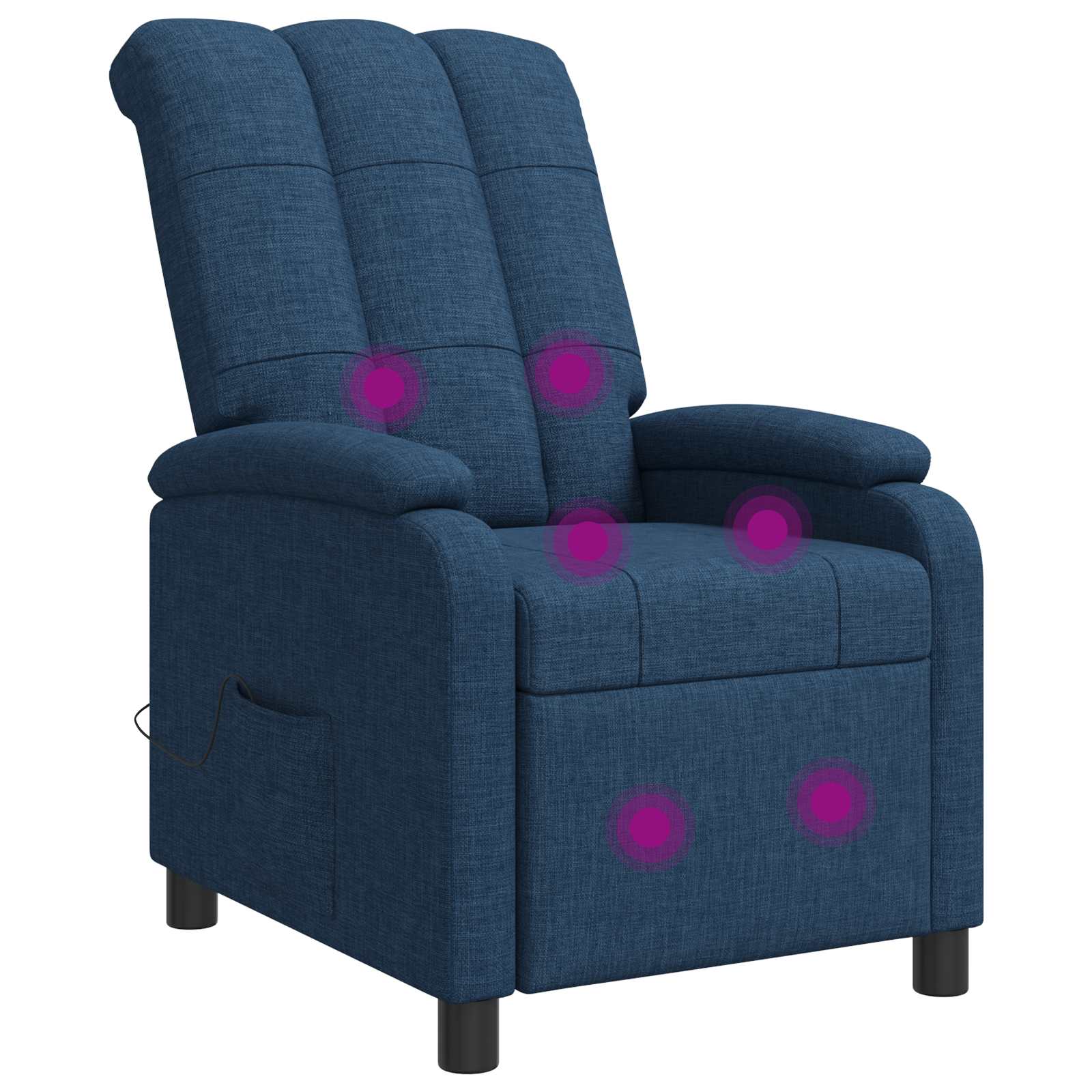 Massage Relaxsessel Blau Stoff