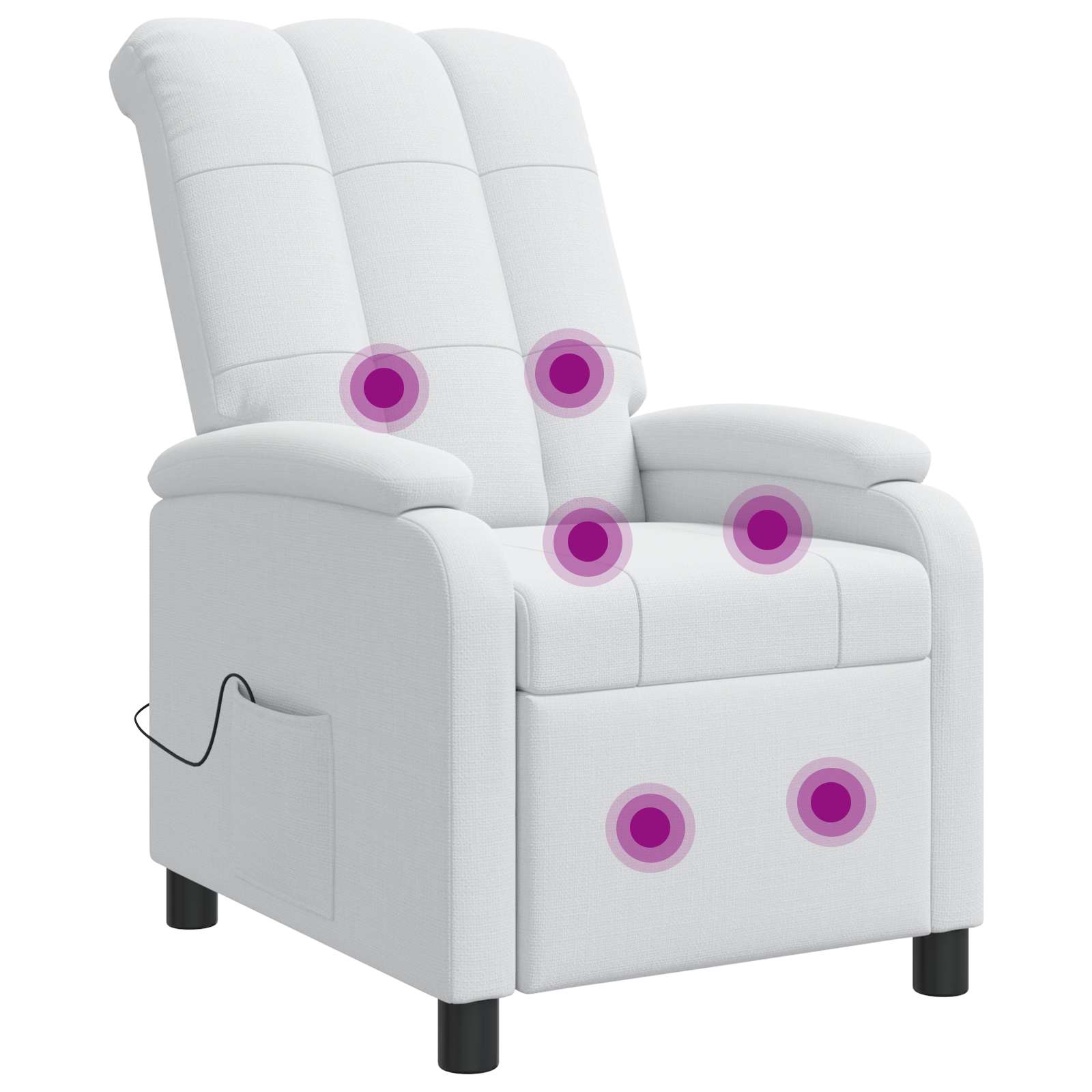 Massage Relaxsessel Weiß Stoff