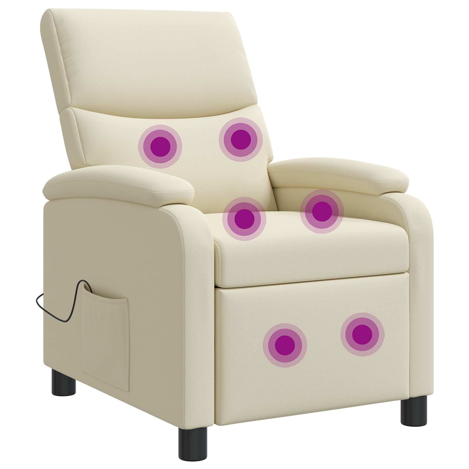 Massage Relaxsessel Creme Kunstleder