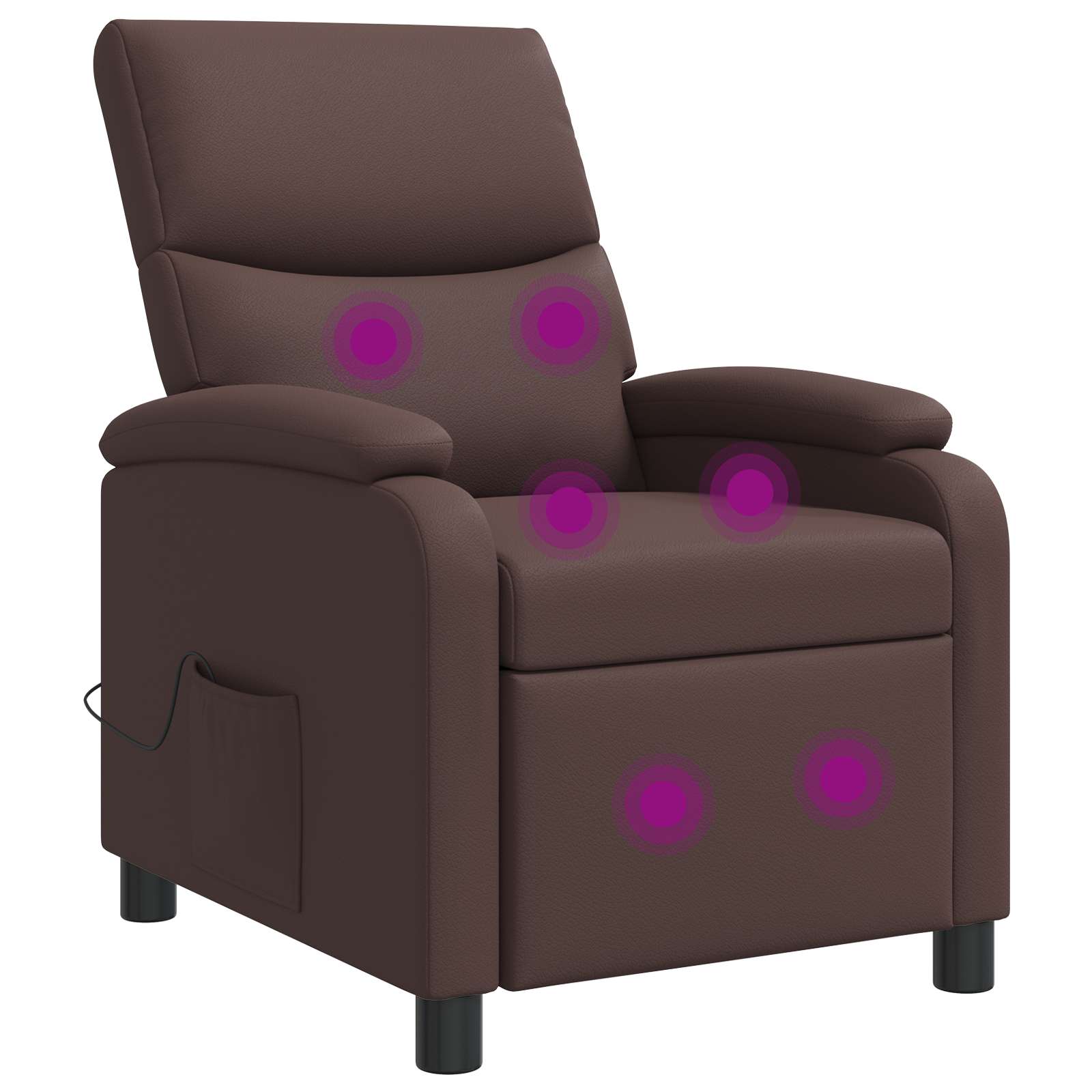 Massage Relaxsessel Braun Kunstleder