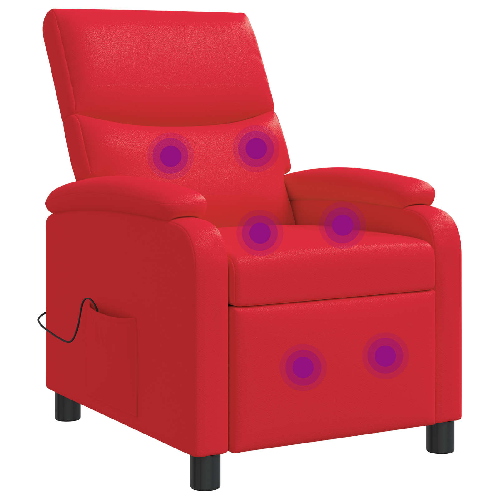 Massage Relaxsessel Rot Kunstleder