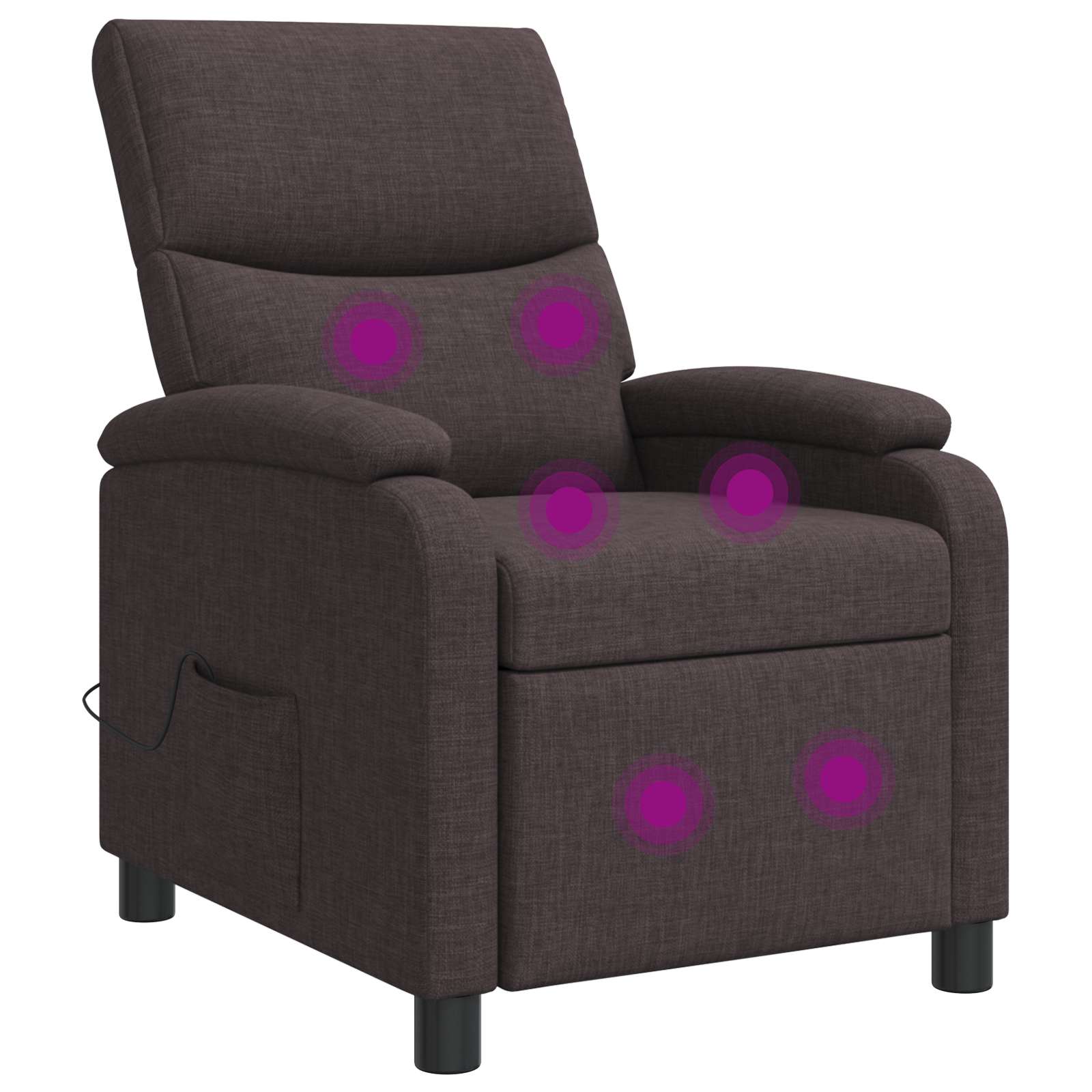 Massage Relaxsessel Dunkelbraun Stoff