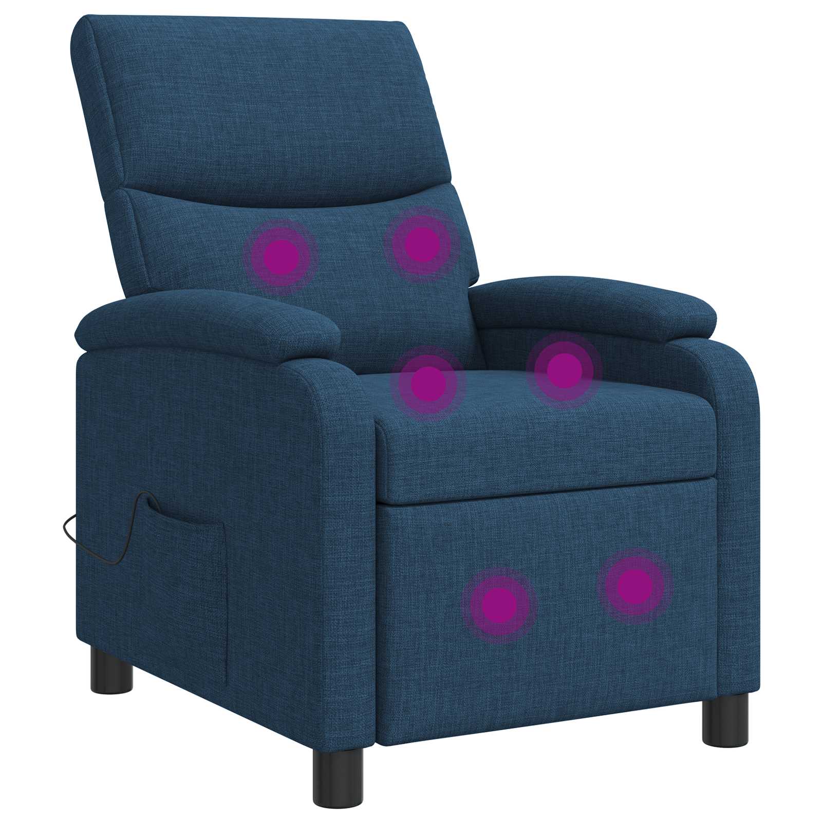 Massage Relaxsessel Blau Stoff