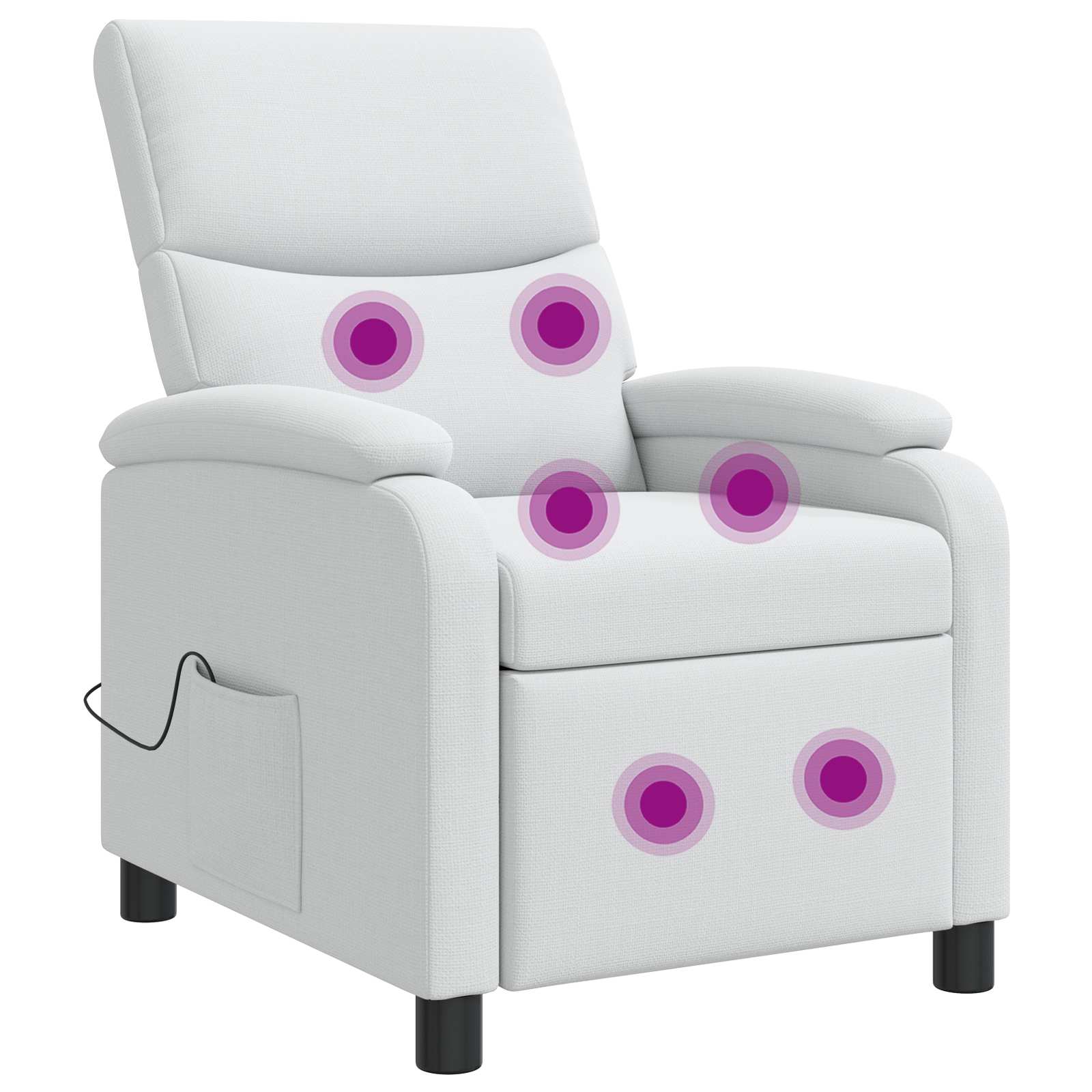 Massage Relaxsessel Weiß Stoff