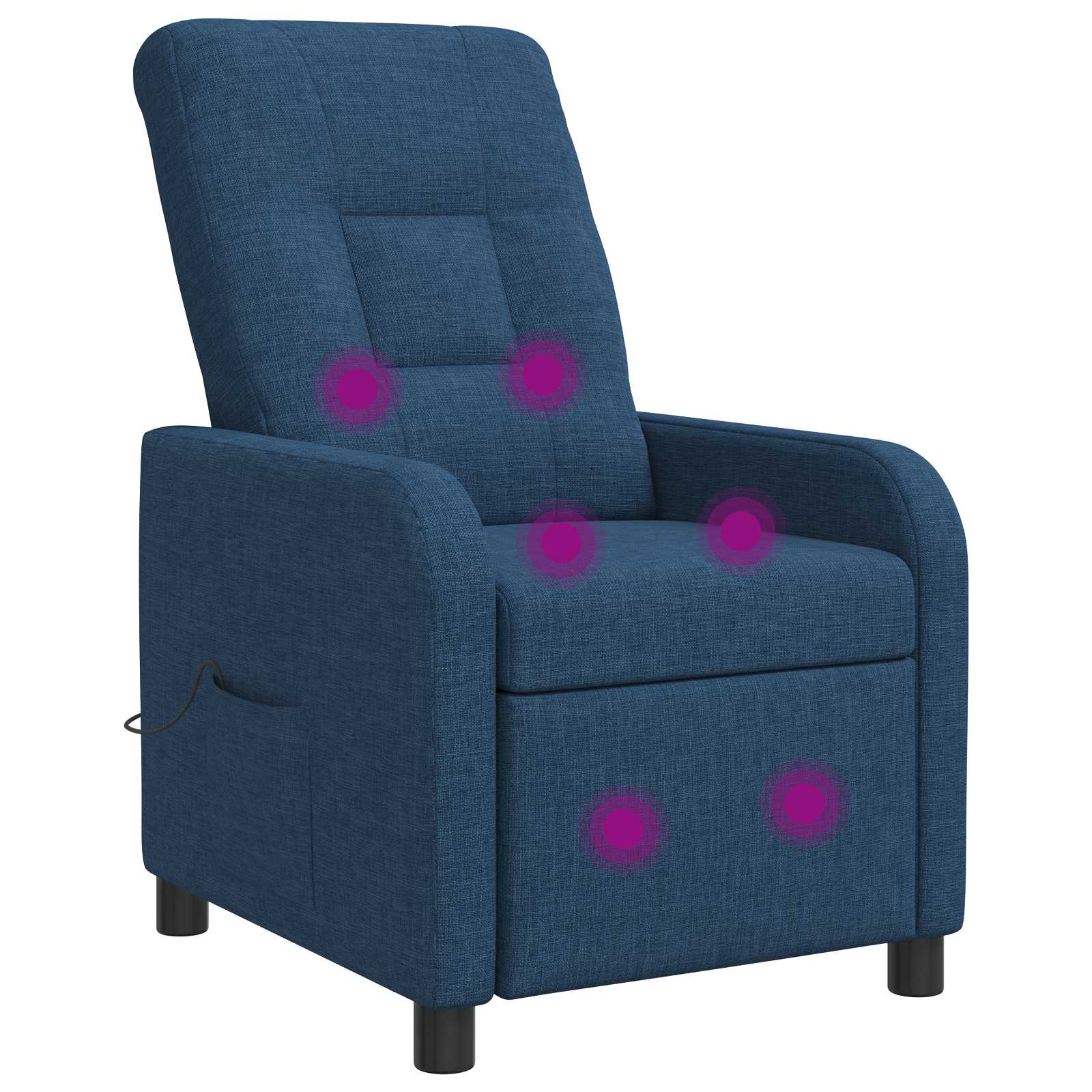Massage Relaxsessel Blau Stoff