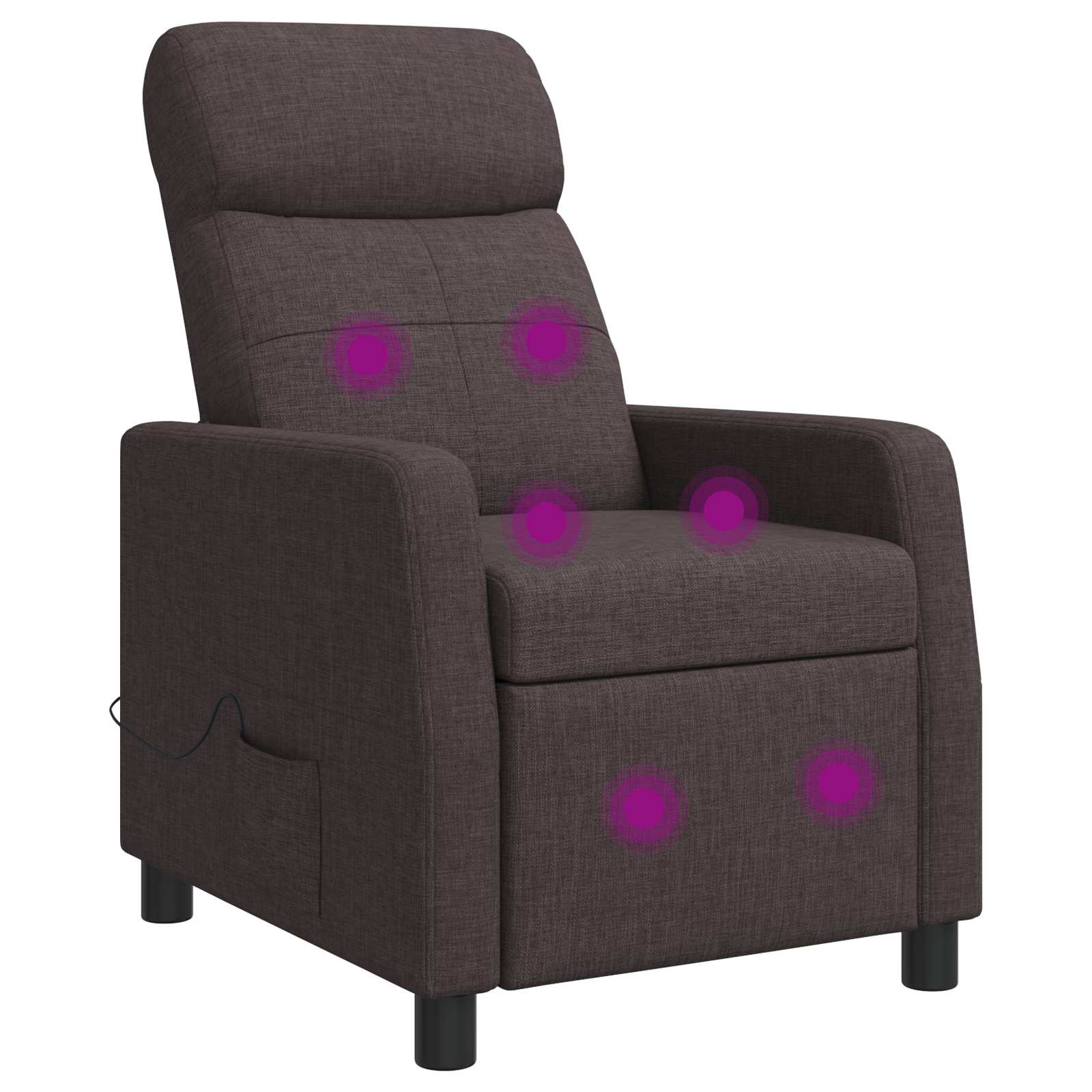 Massage Relaxsessel Dunkelbraun Stoff