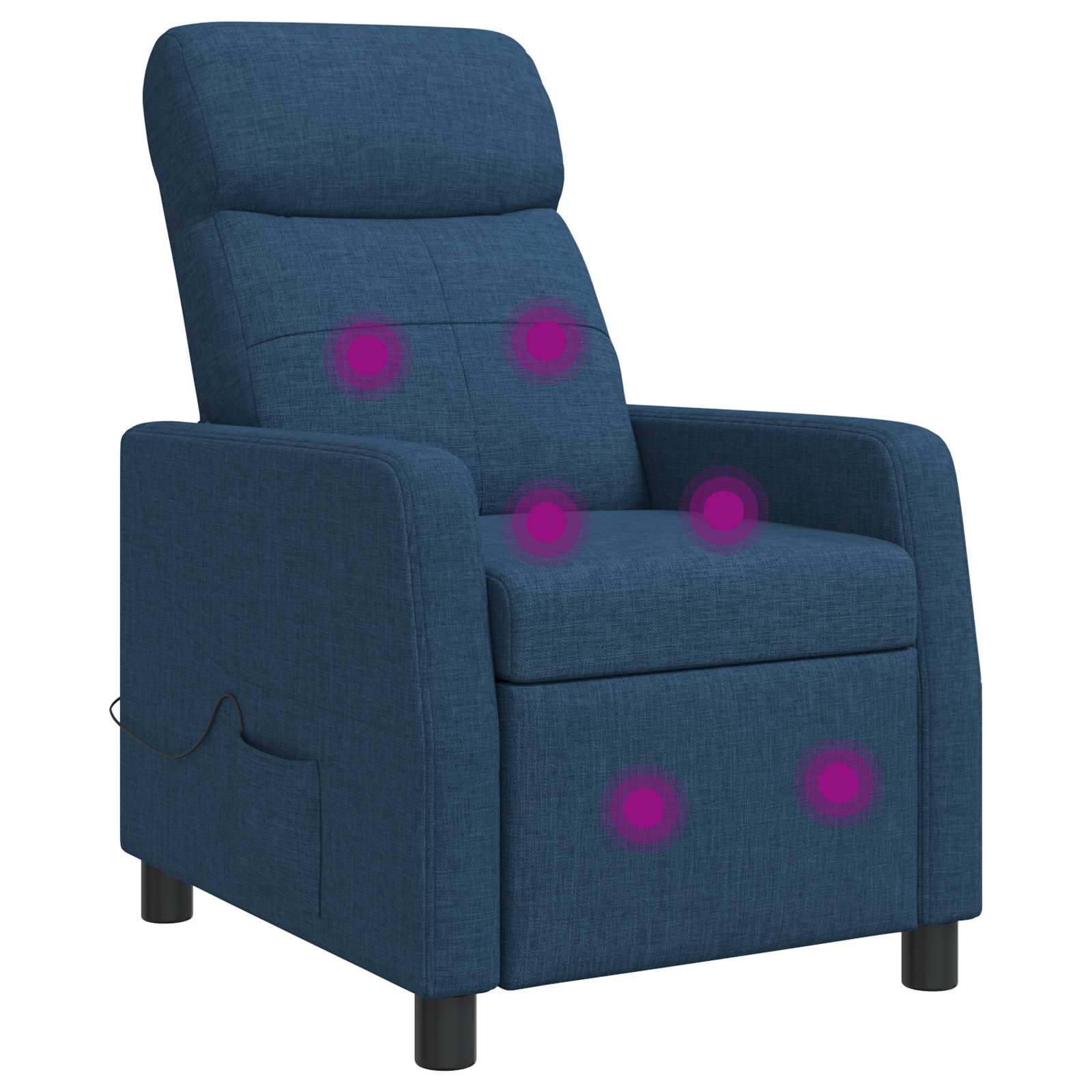 Massage Relaxsessel Blau Stoff