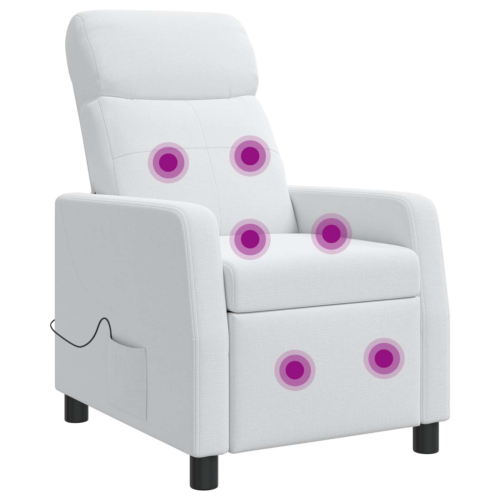 Massage Relaxsessel Weiß Stoff
