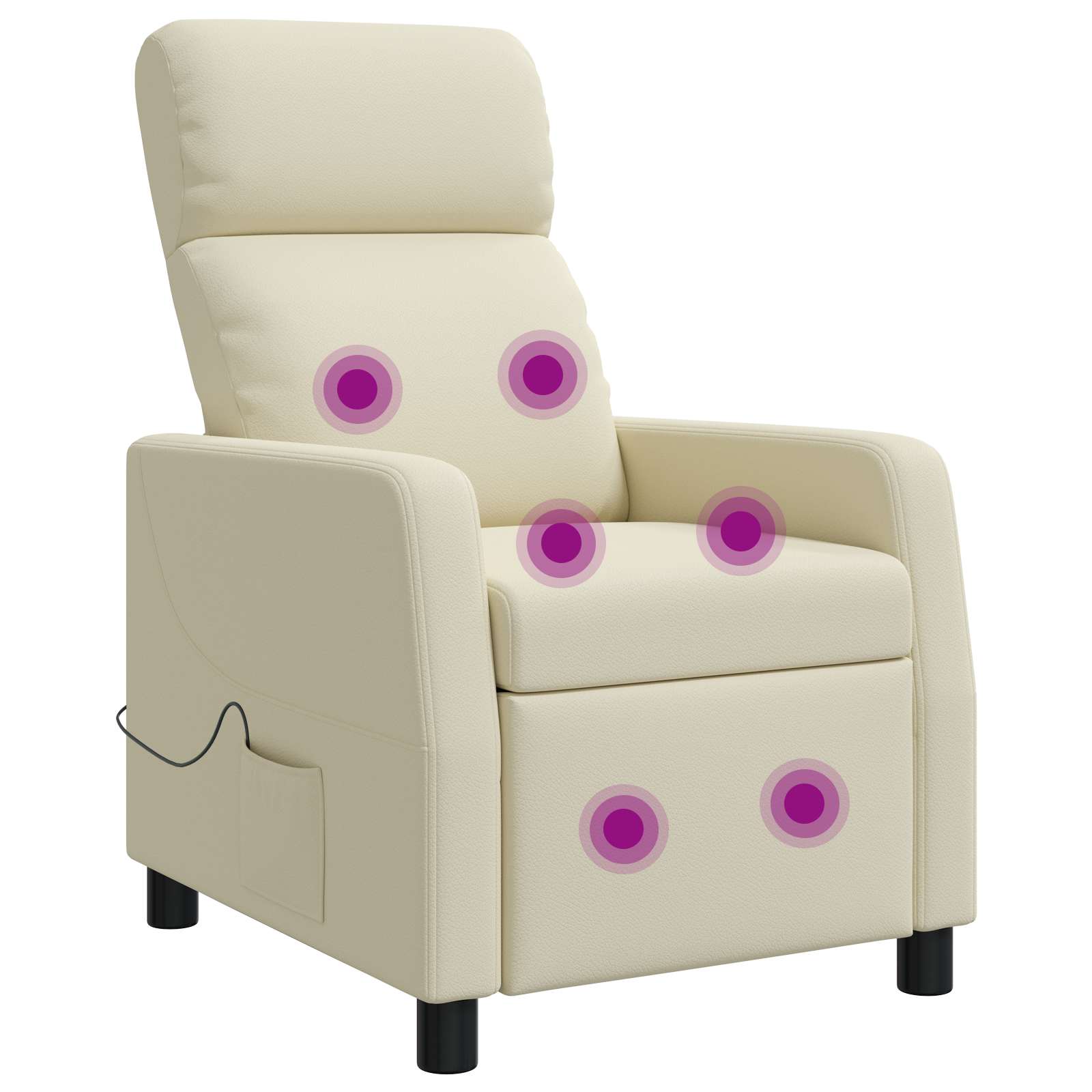 Massage Relaxsessel Creme Kunstleder
