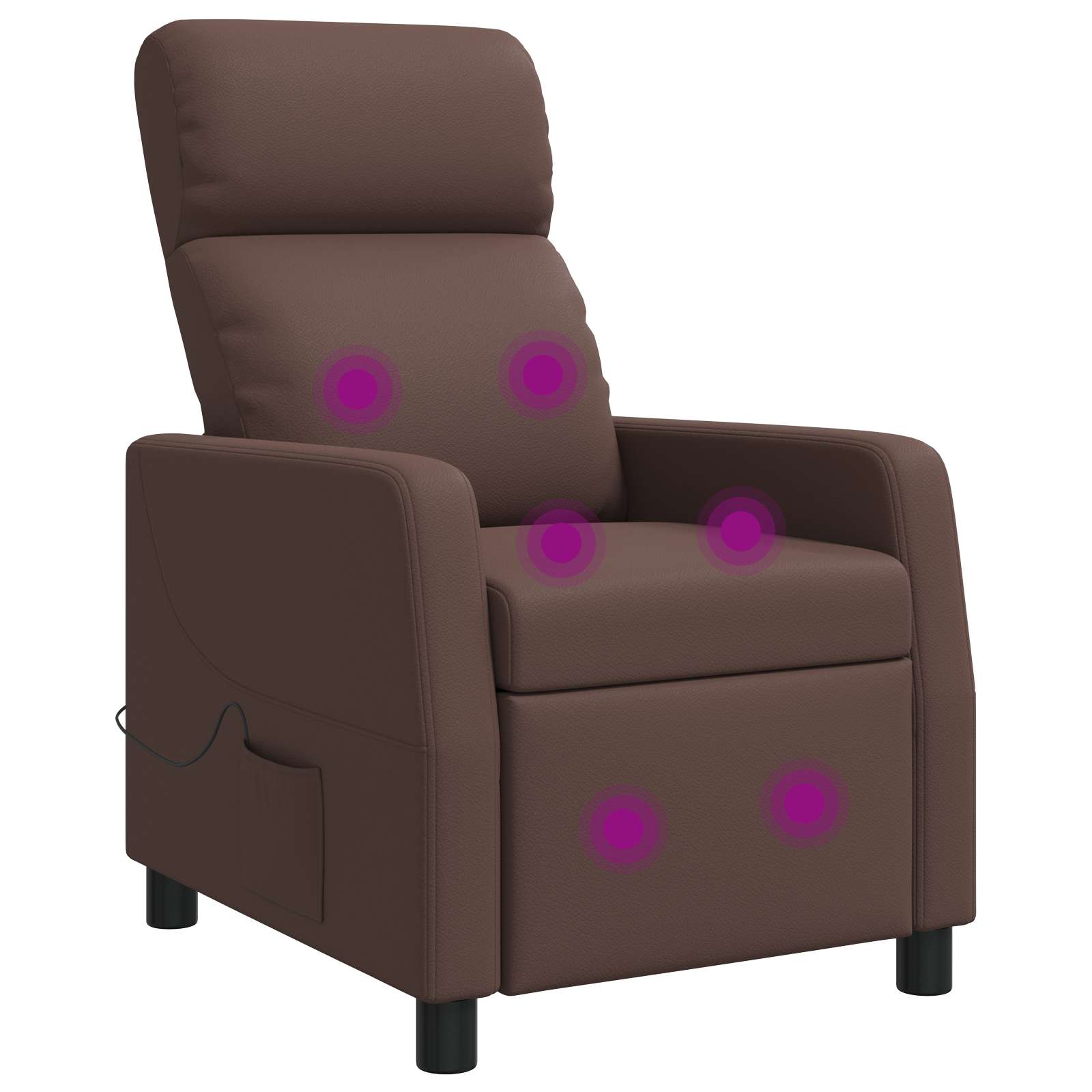 Massage Relaxsessel Braun Kunstleder