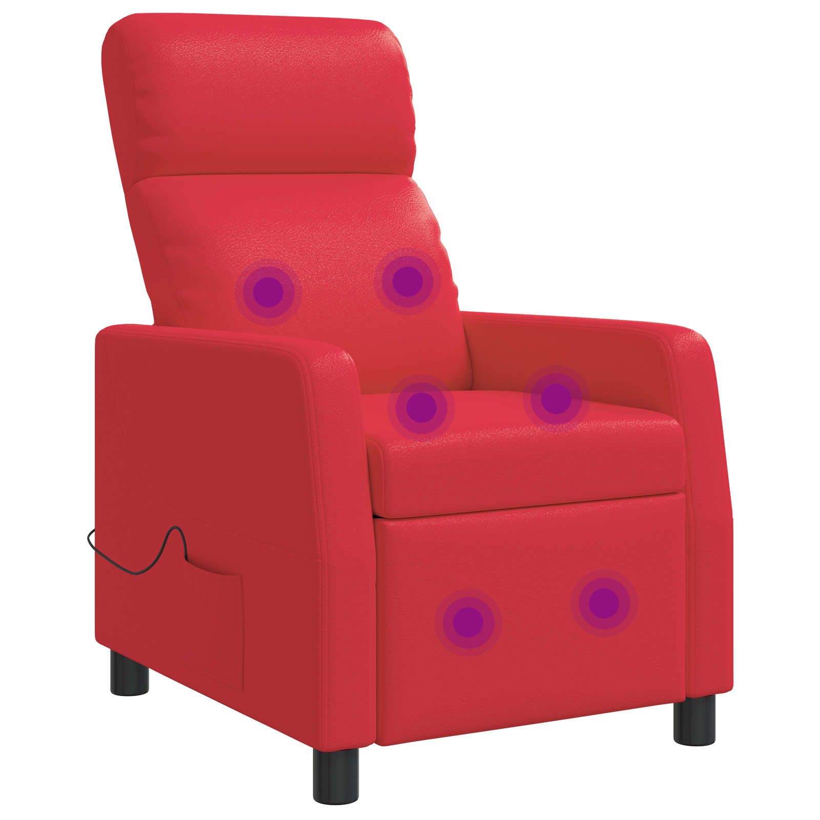 Massage Relaxsessel Rot Kunstleder
