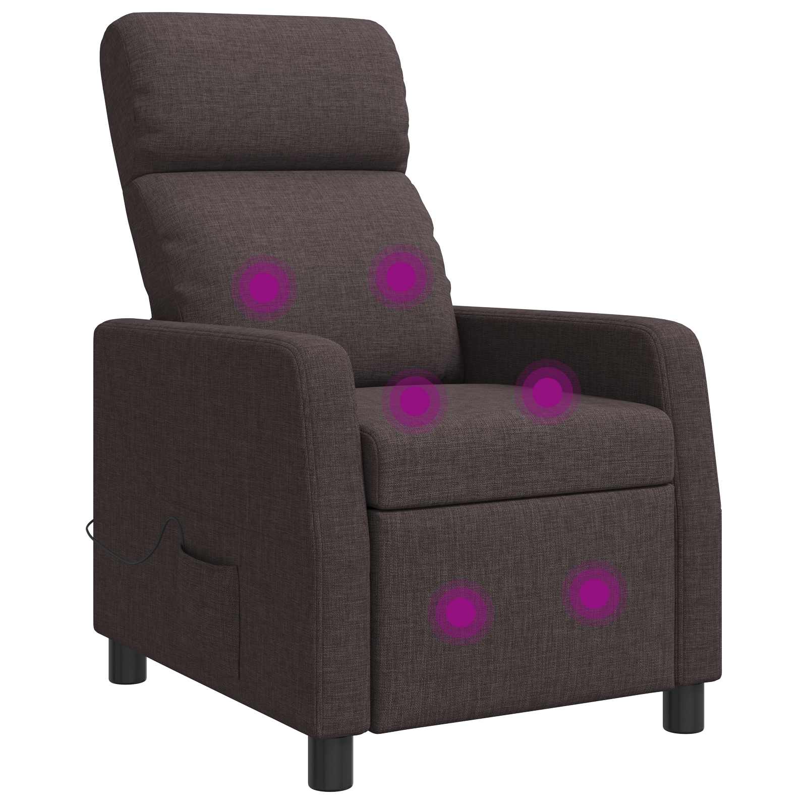 Massage Relaxsessel Dunkelbraun Stoff