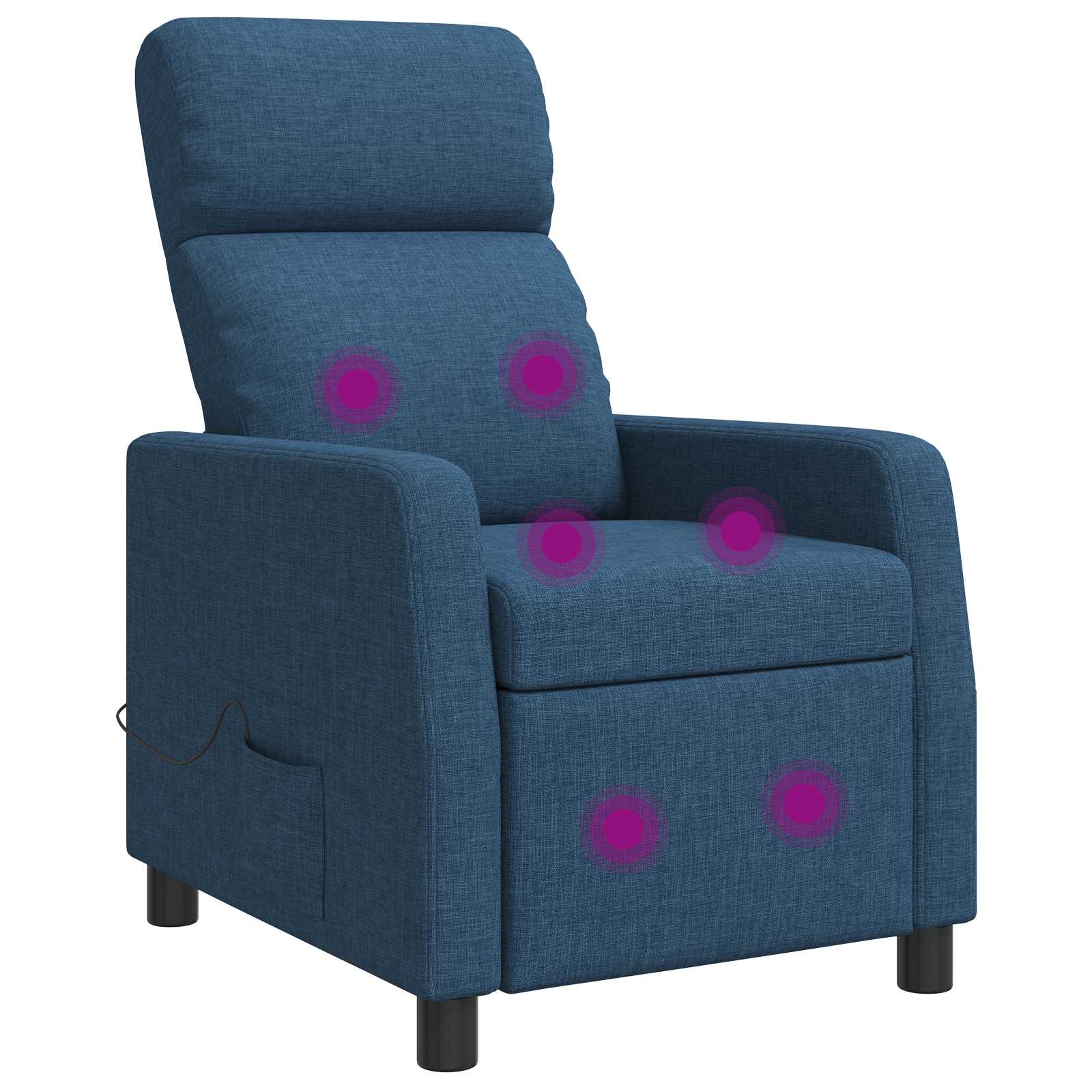 Massage Relaxsessel Blau Stoff