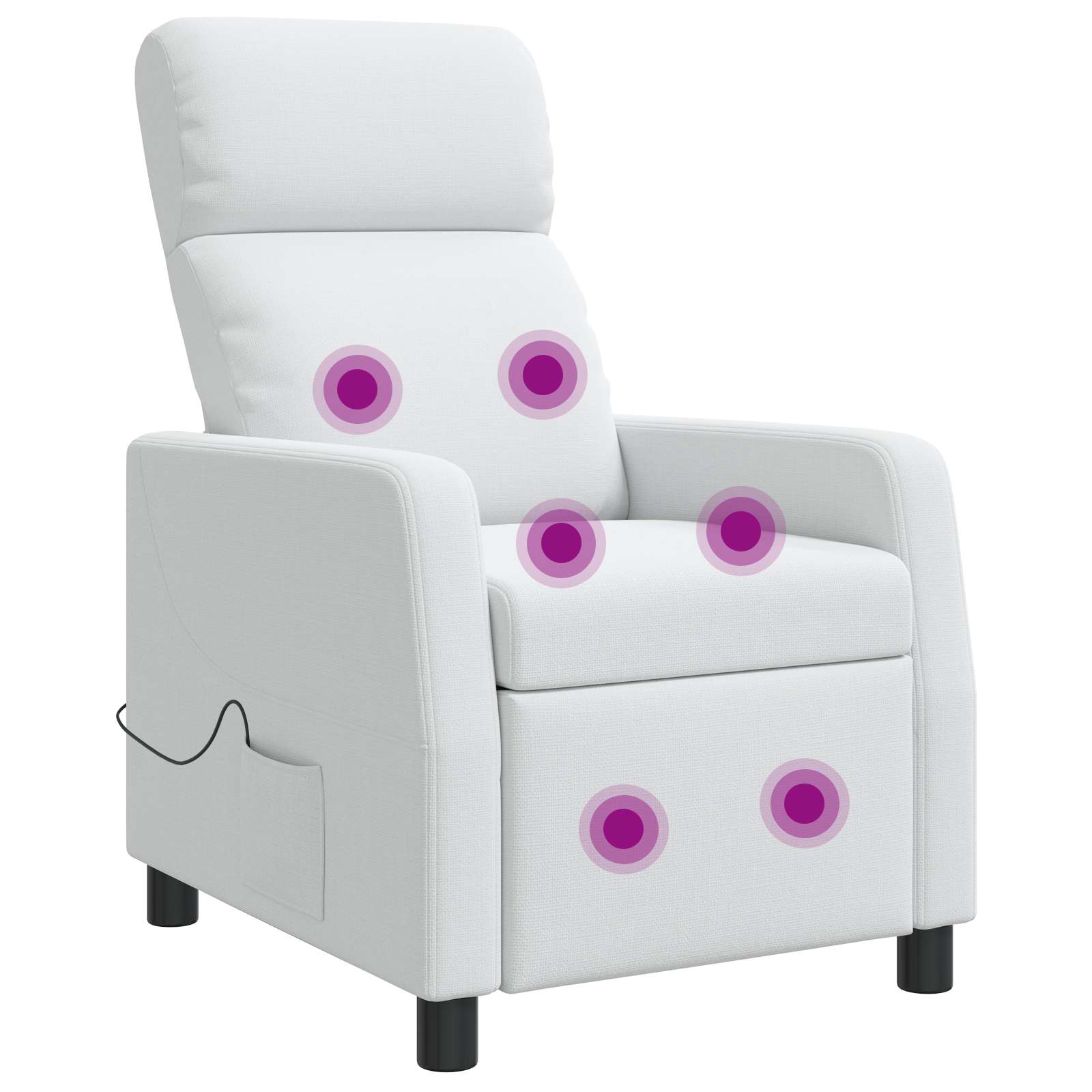 Massage Relaxsessel Weiß Stoff