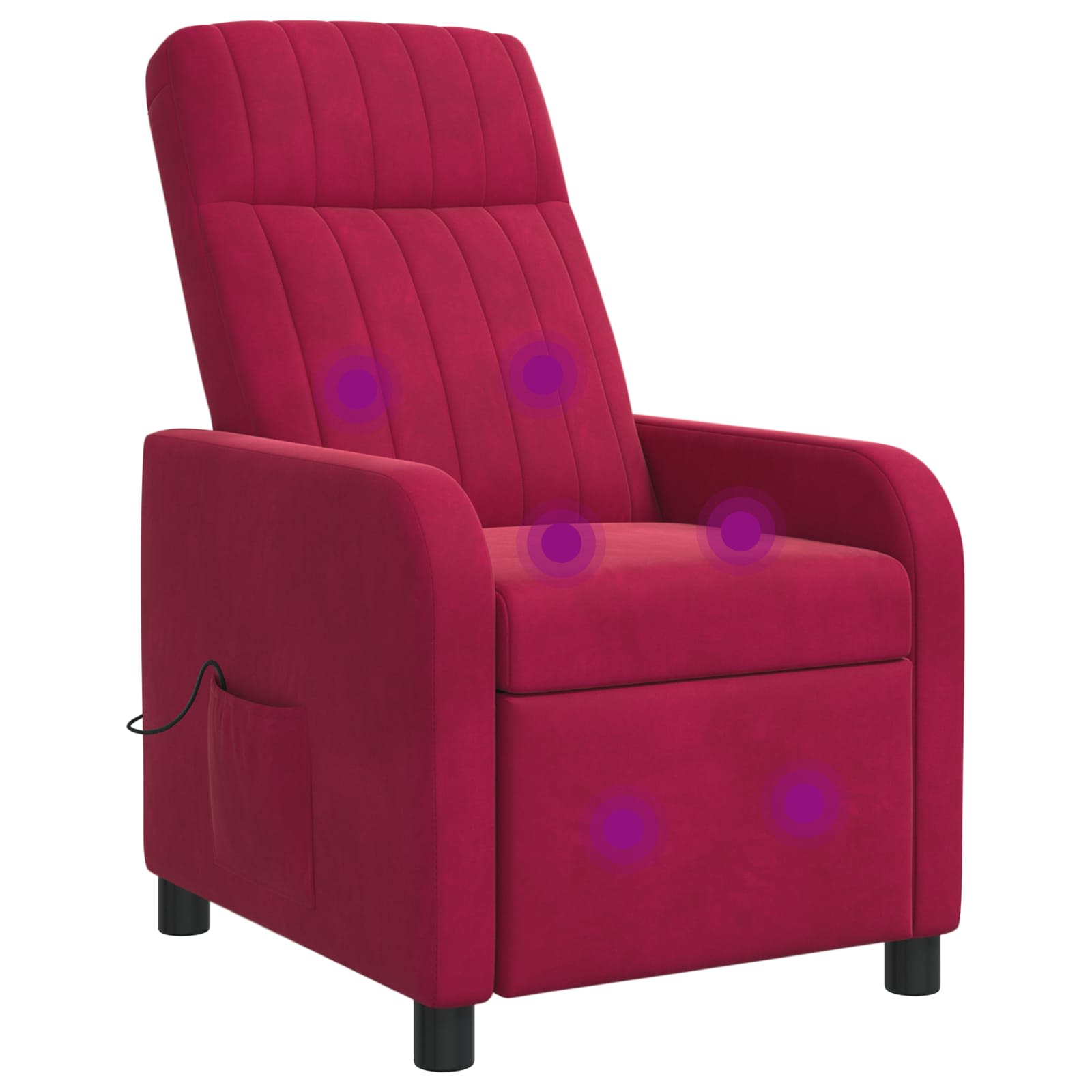 Massage Relaxsessel Weinrot Samt (V)