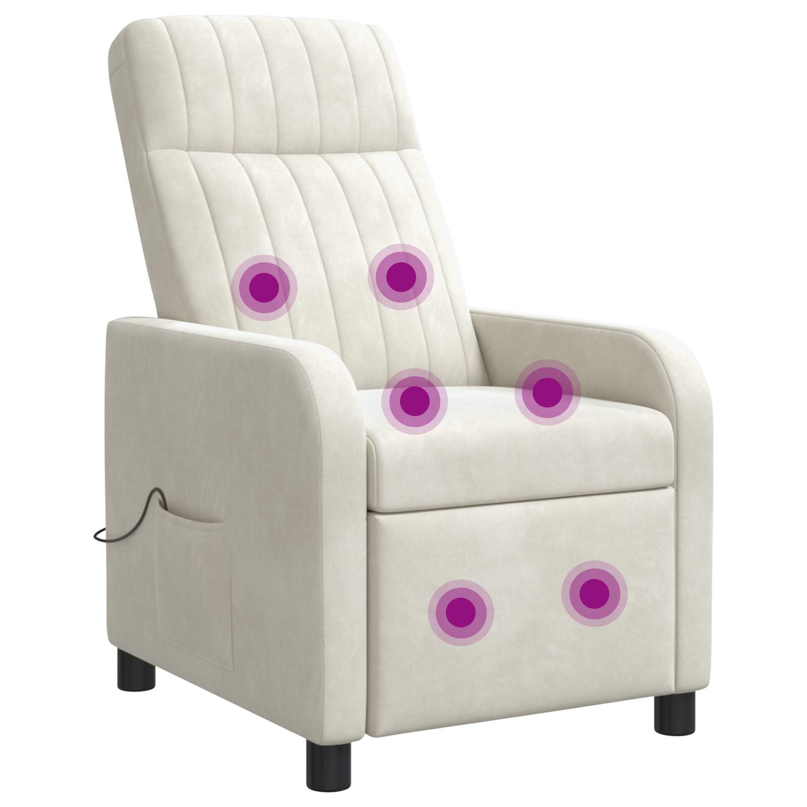 Massage Relaxsessel Creme Samt (V)