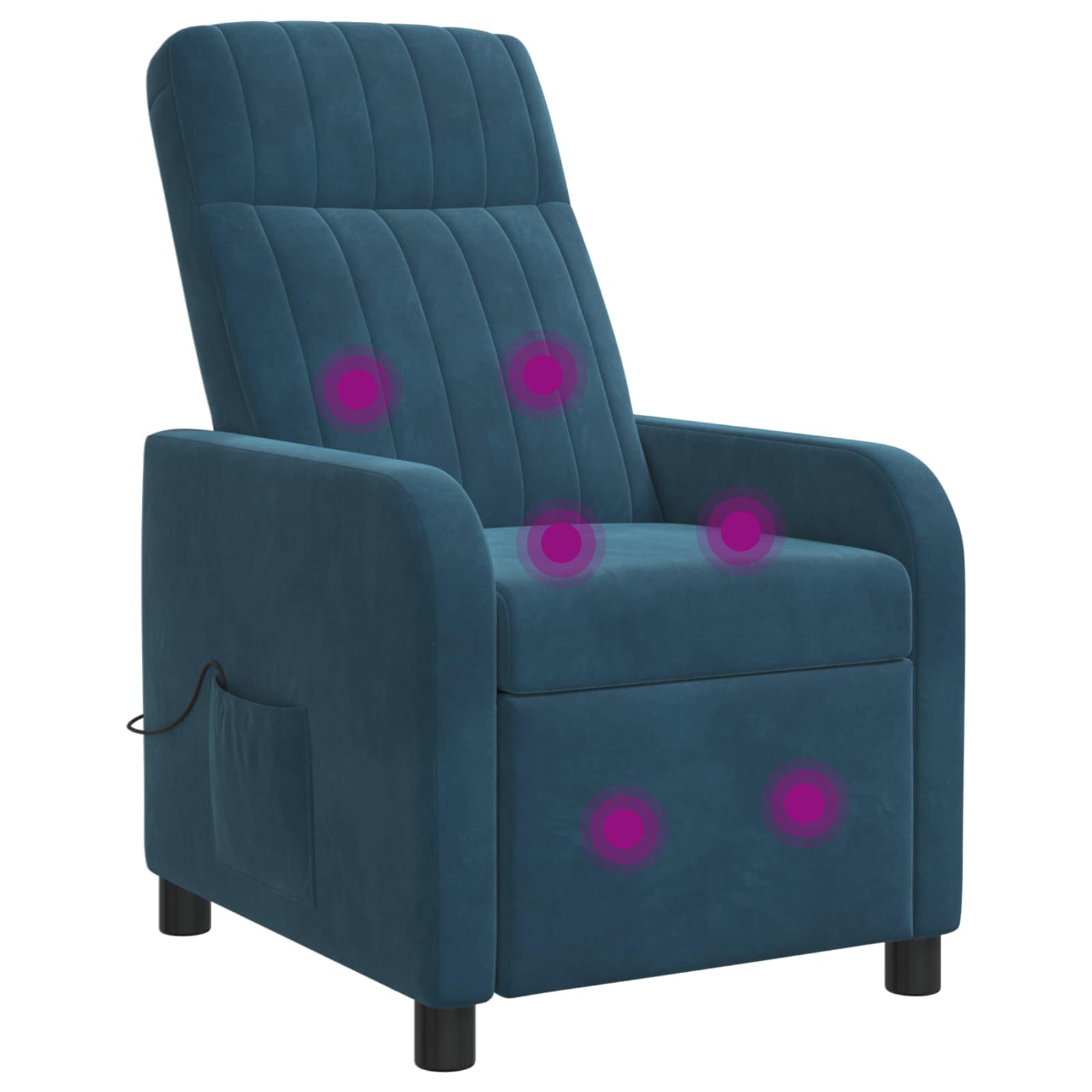 Massage Relaxsessel Blau Samt (V)