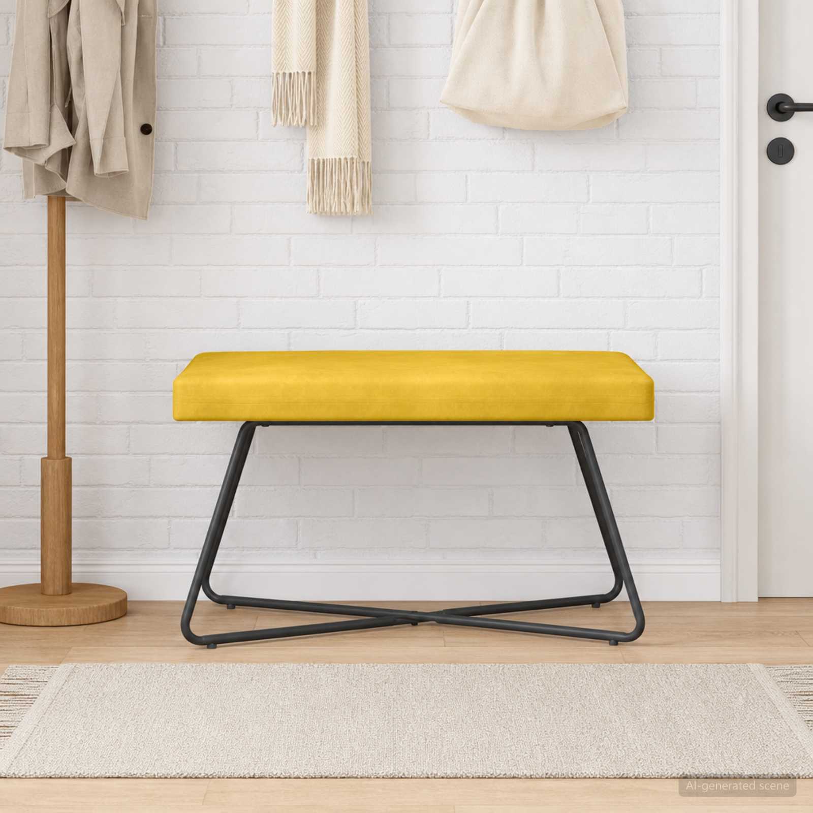 Bank Gelb 80 x 40 x 45 cm Samt