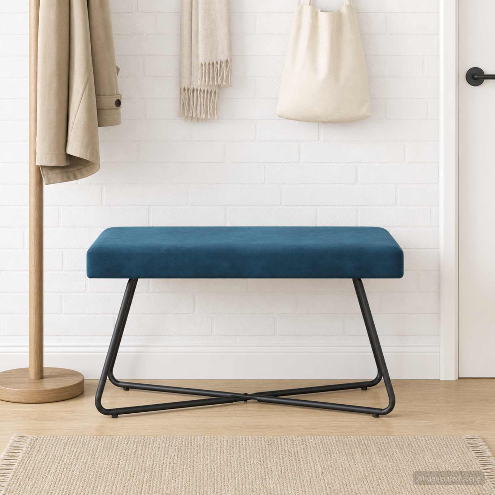 Bank Blau 80 x 40 x 45 cm Samt