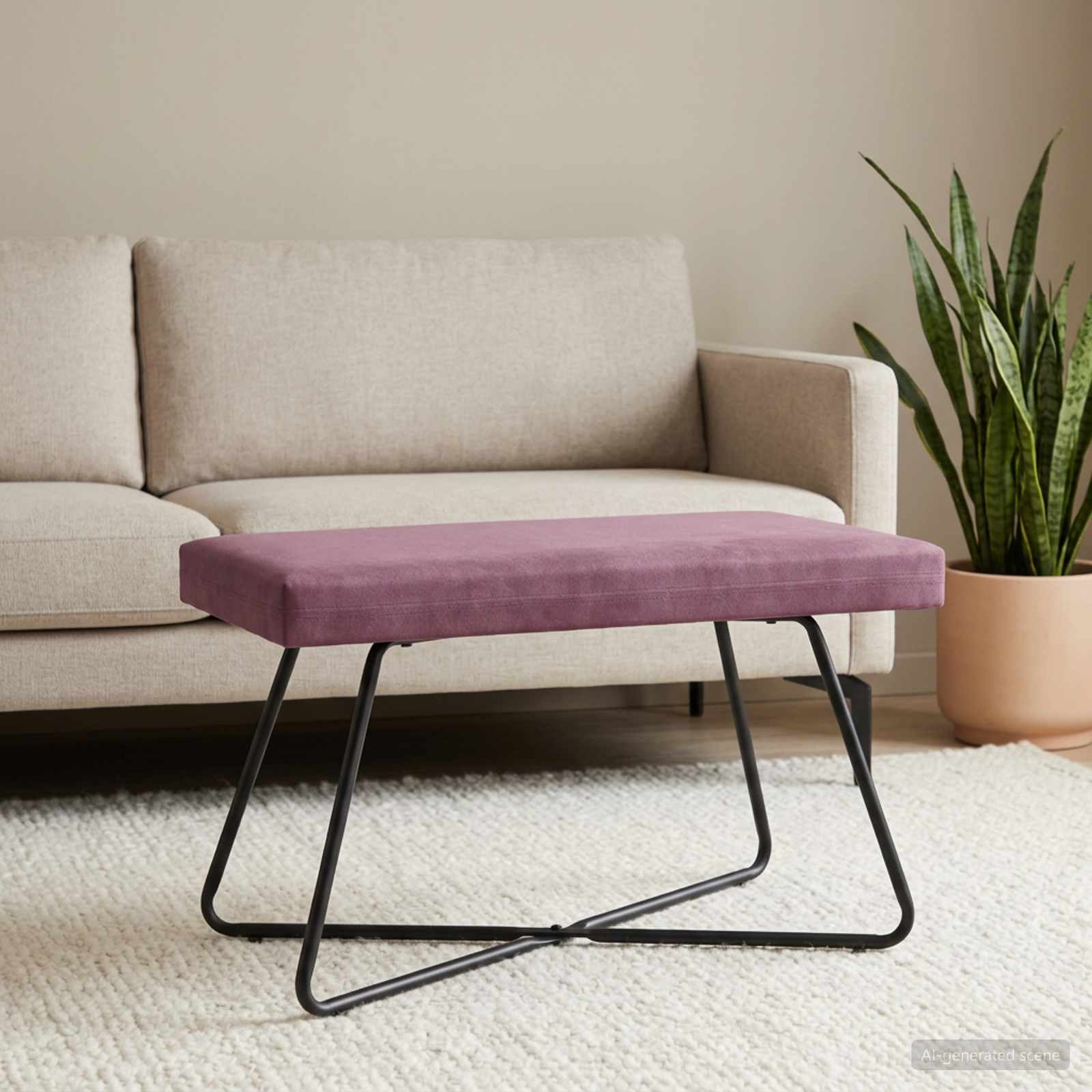 Bank Lila 80 x 40 x 45 cm Samt
