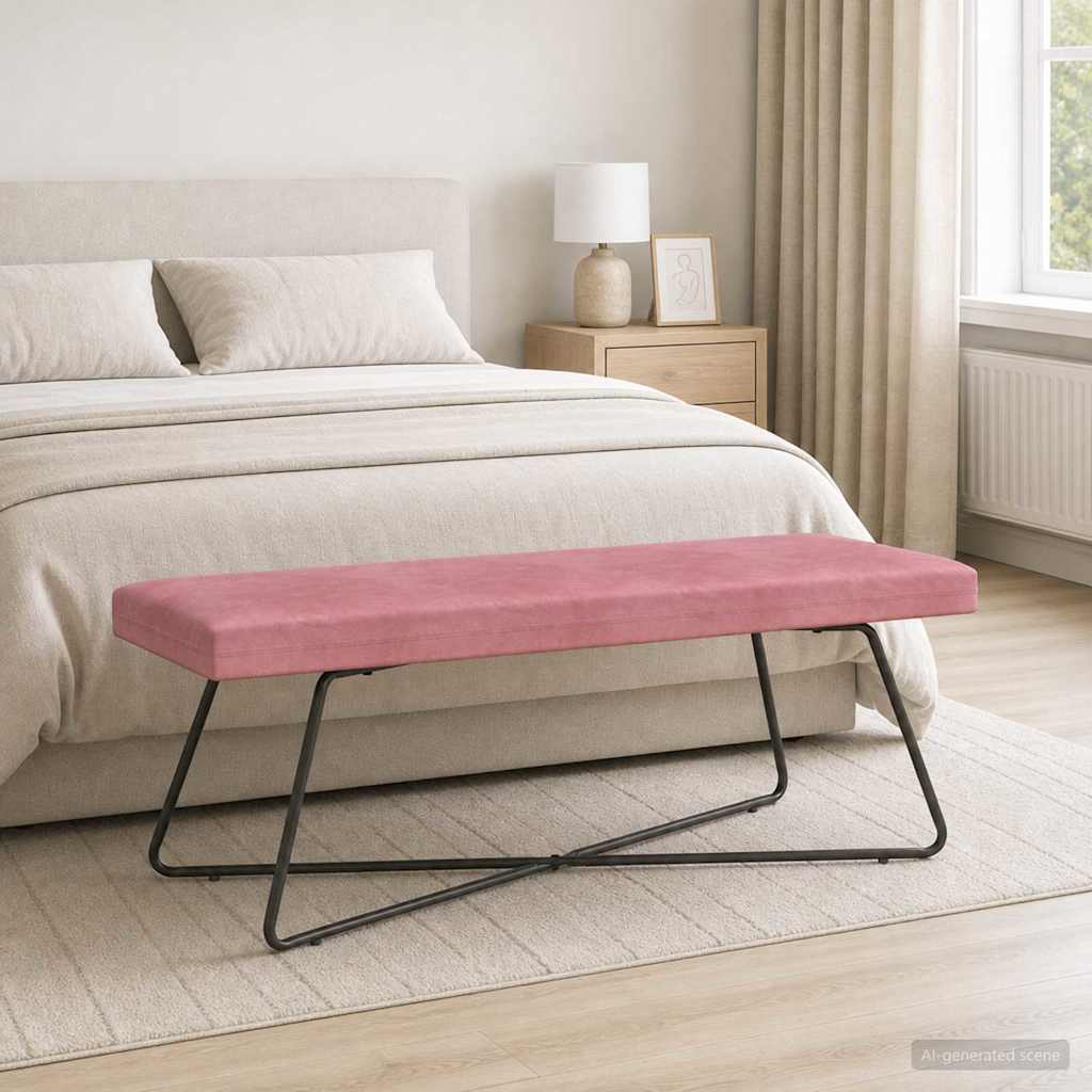 Bank Rosa 110 x 40 x 45 cm Samt