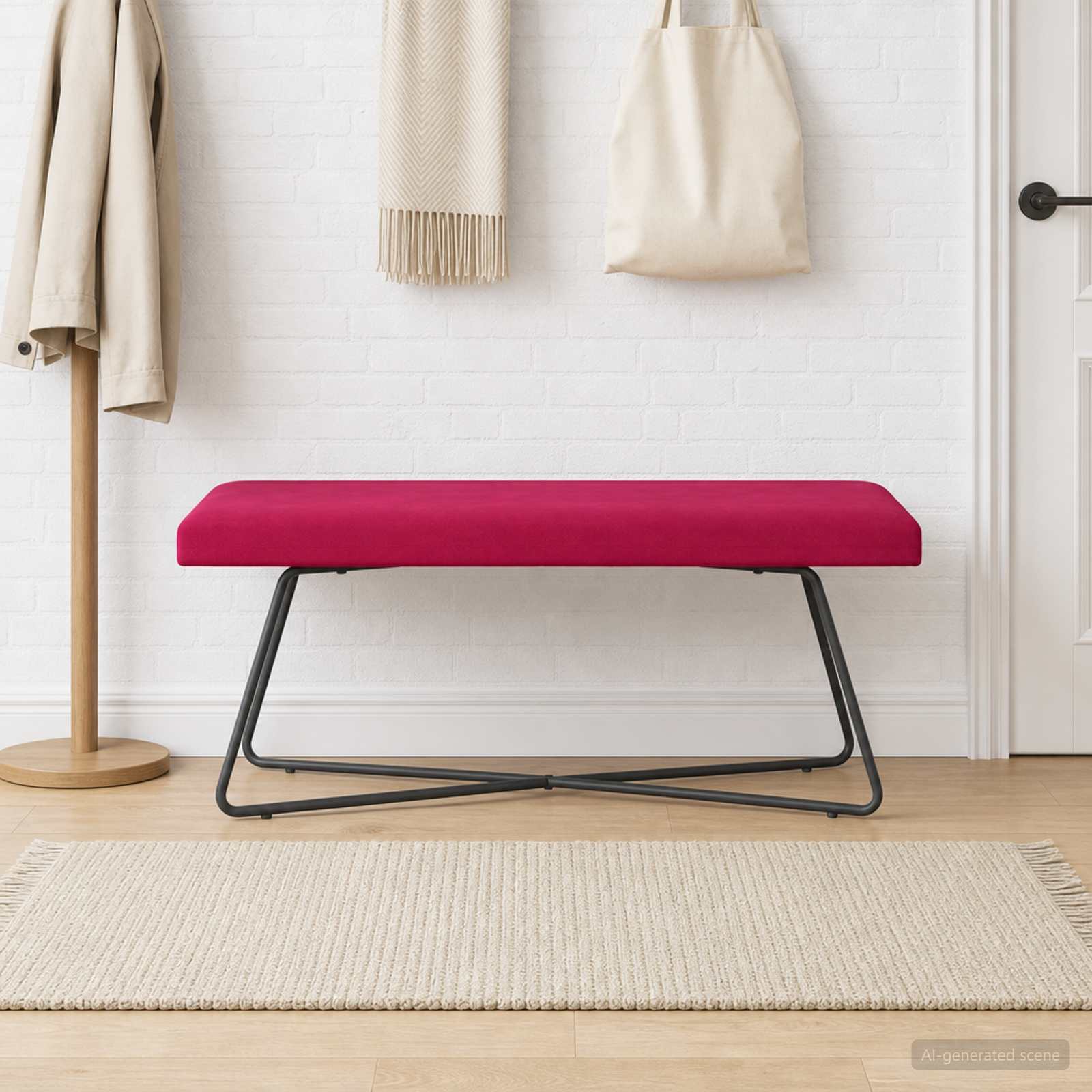 Bank Weinrot 110 x 40 x 45 cm Samt