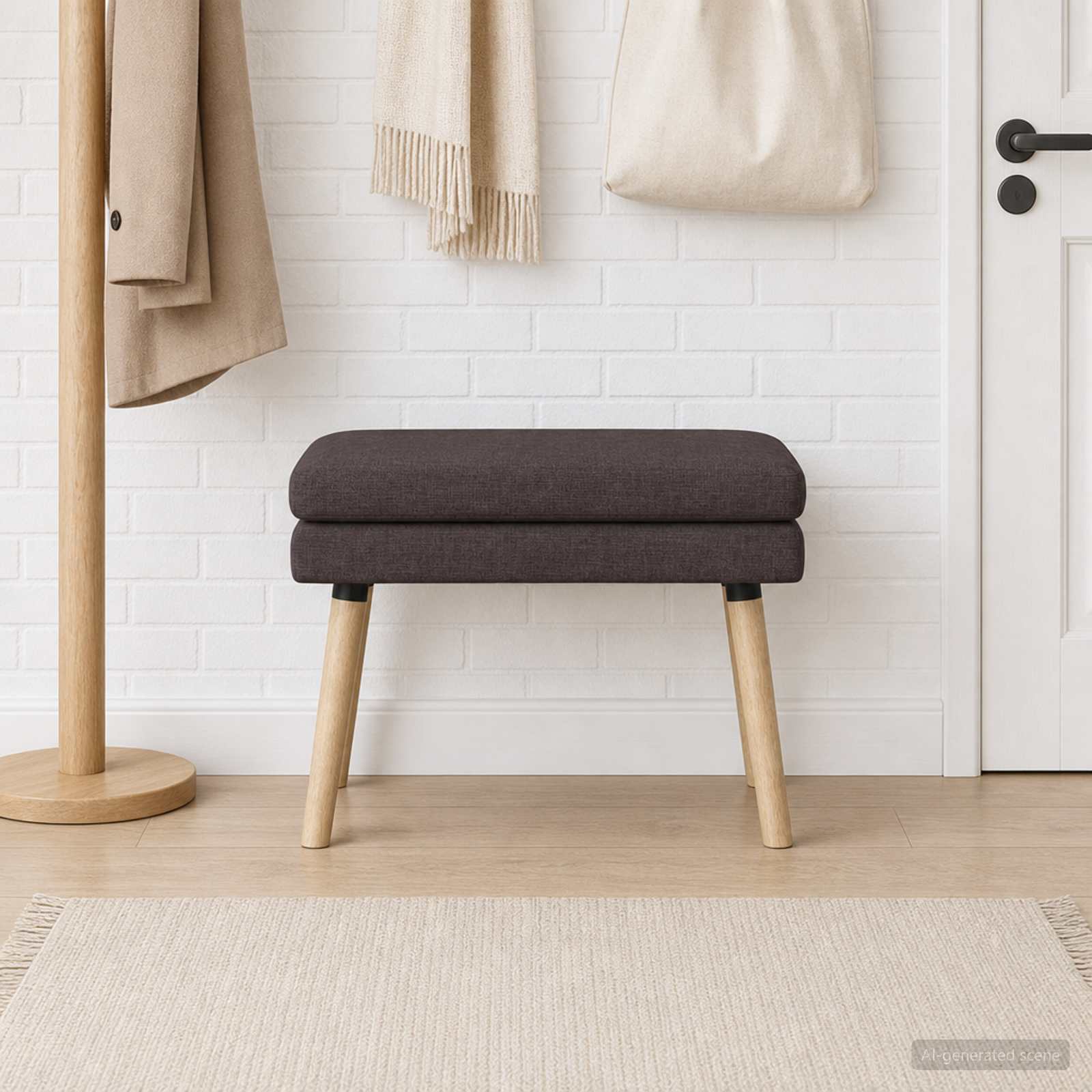 Doppellagige Bank Dunkelbraun 60 x 40 x 46 cm Stoff