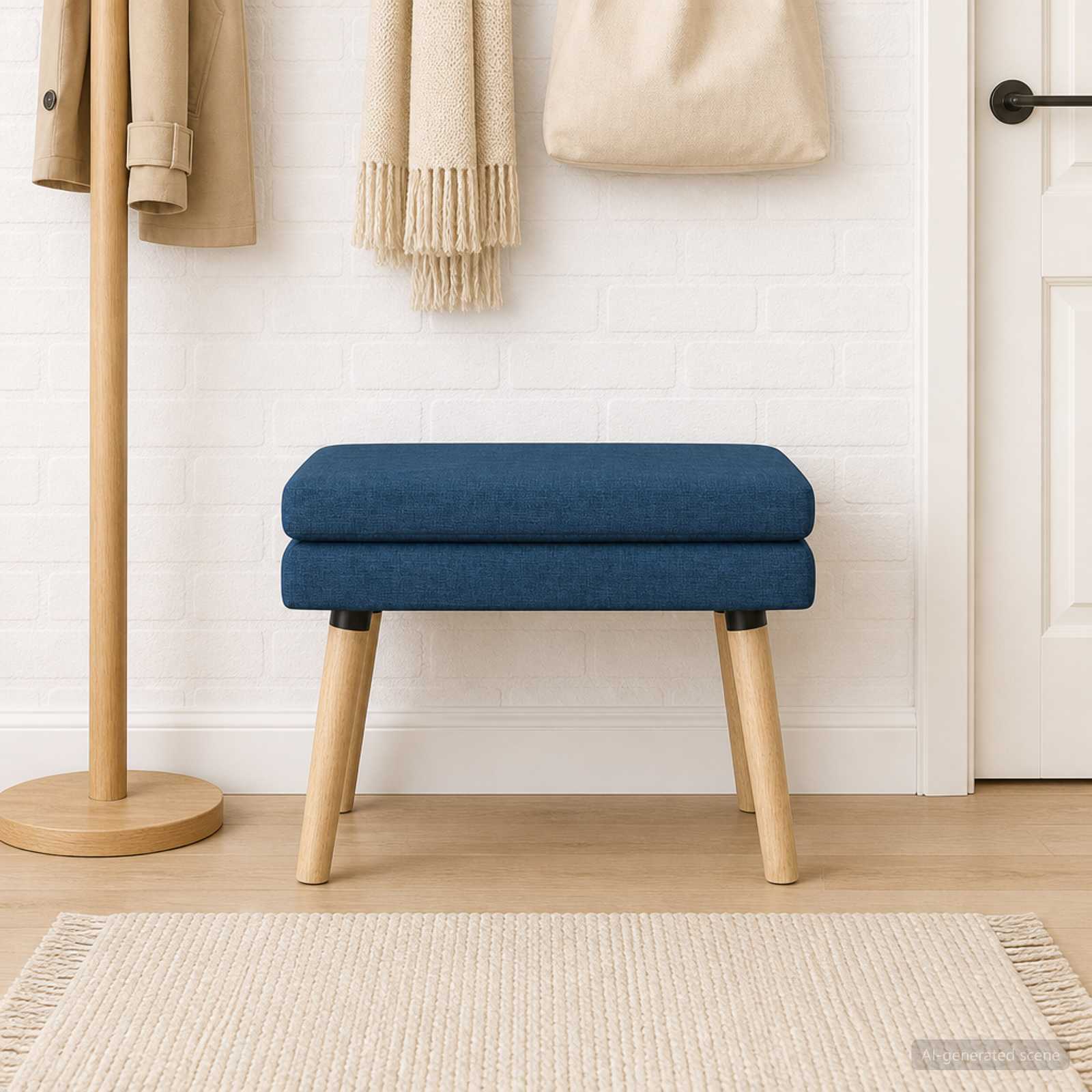 Doppellagige Bank Blau 60 x 40 x 46 cm Stoff