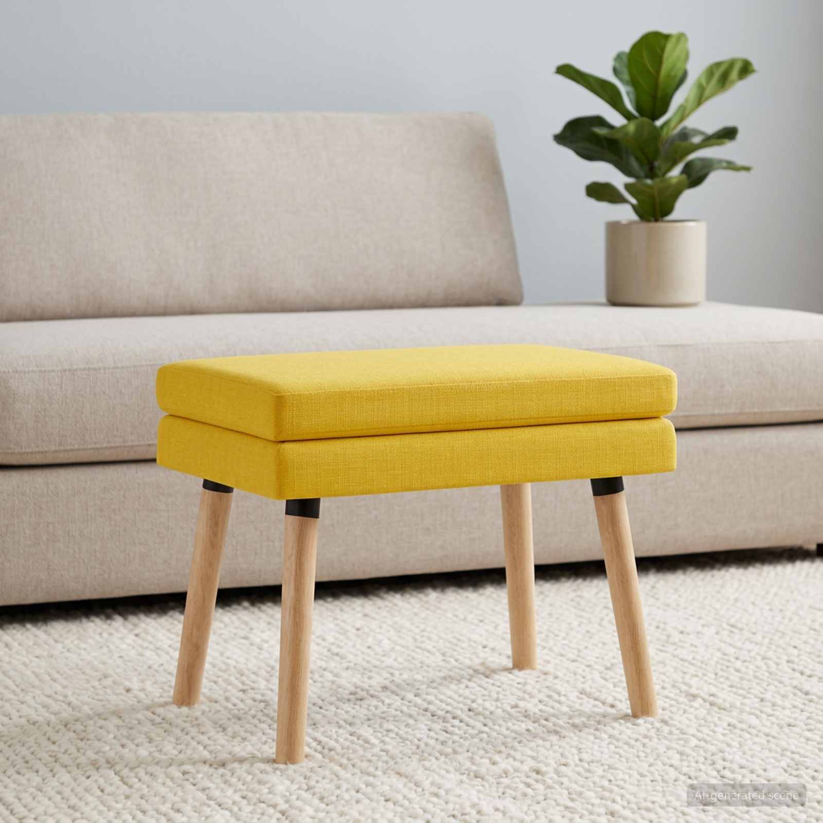 Doppellagige Bank Helles Gelb 60 x 40 x 46 cm Stoff