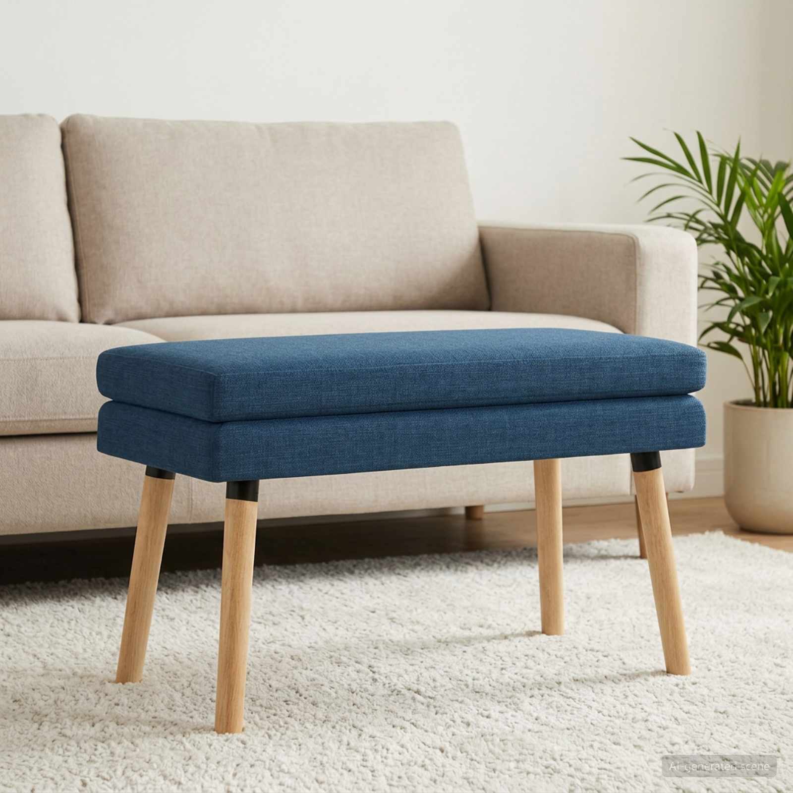 Doppellagige Bank Blau 80 x 40 x 47 cm Stoff