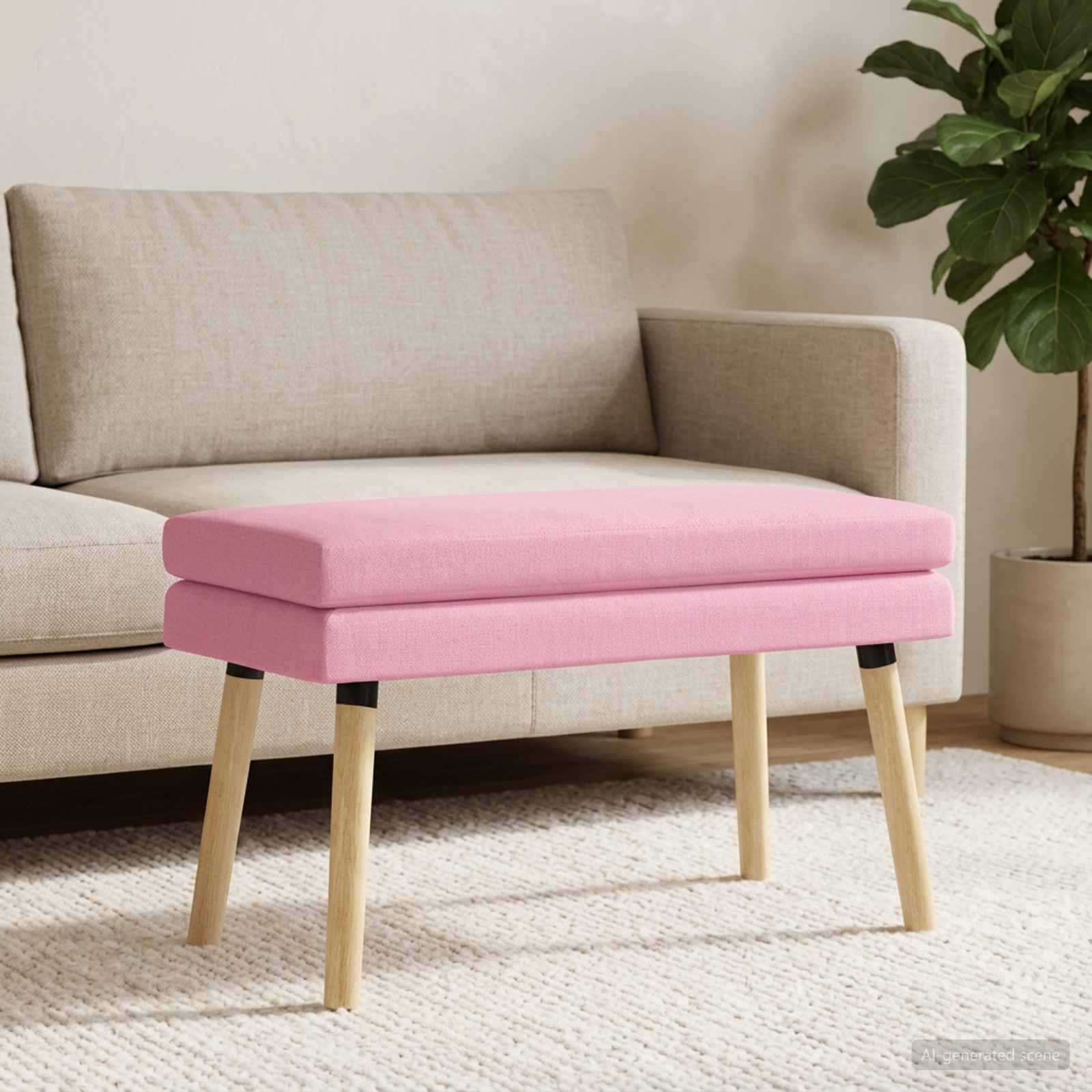 Doppellagige Bank Rosa 80 x 40 x 47 cm Stoff